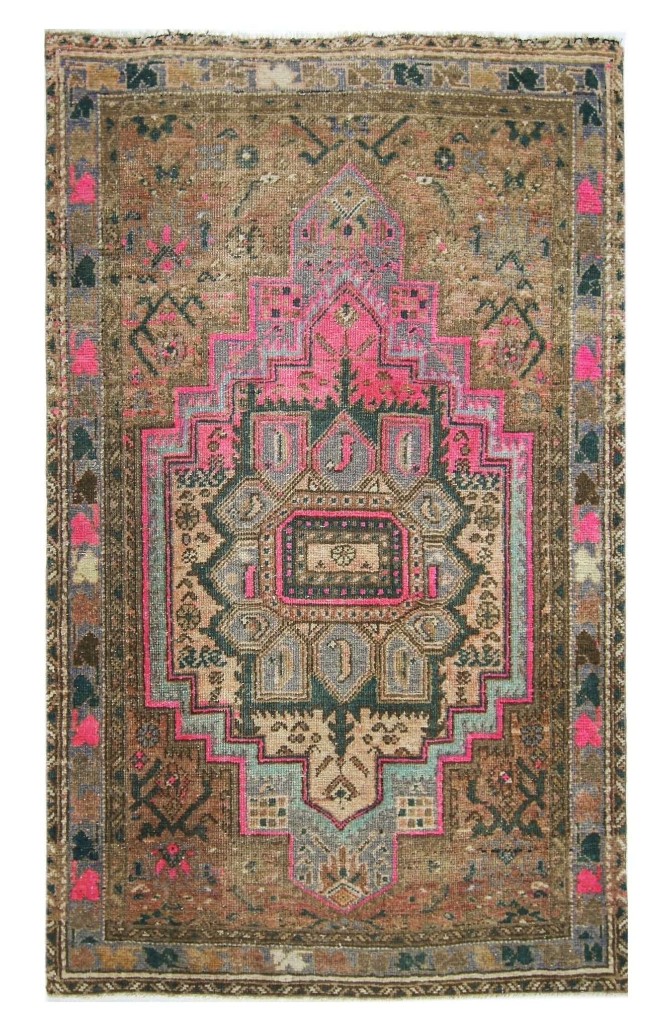 Handmade Vintage Persian Rug | 125 x 75 cm | 4'1" x 2'6" - Najaf Rugs & Textile
