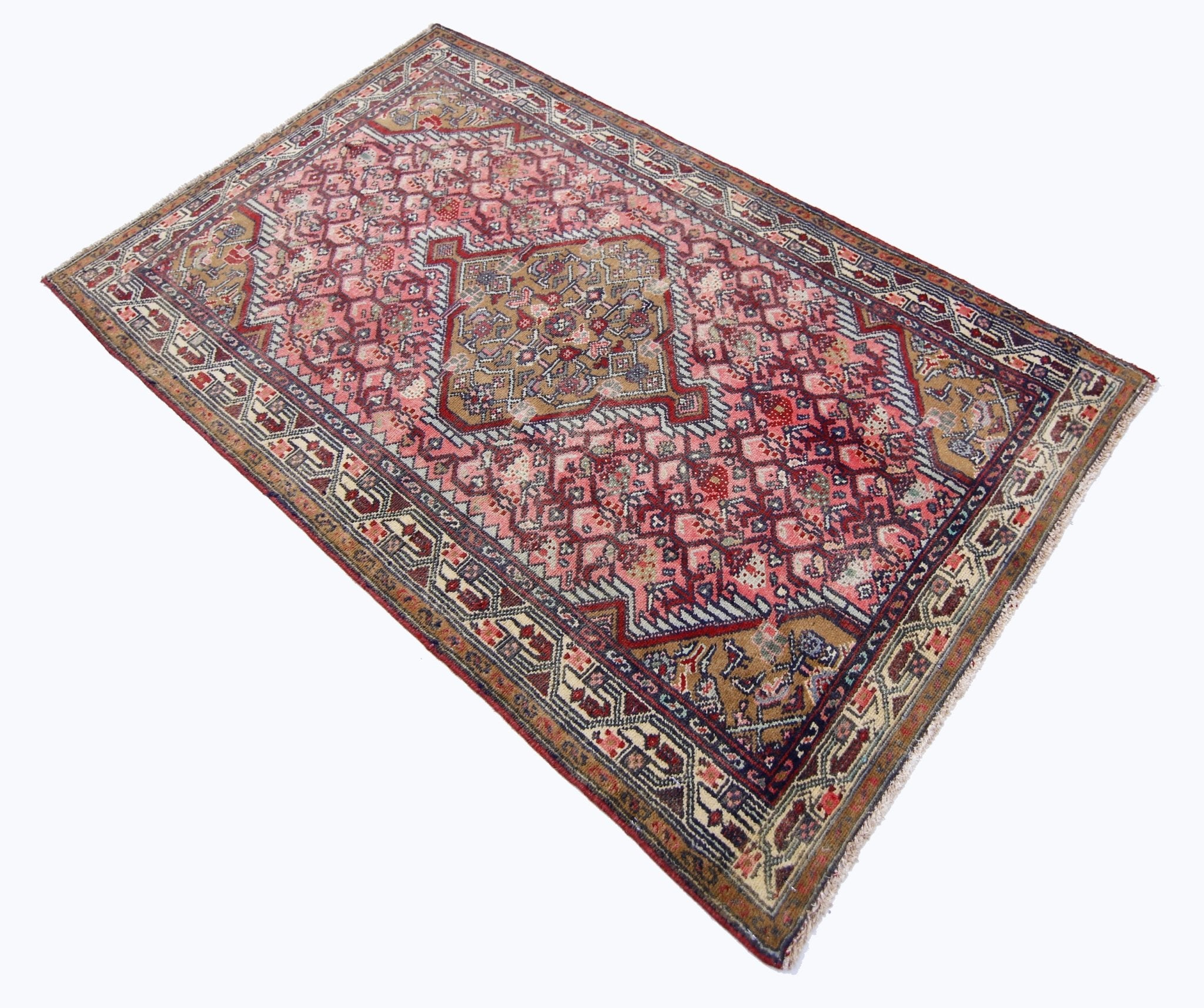 Handmade Vintage Persian Rug | 125 x 76 cm | 4'1" x 2'6" - Najaf Rugs & Textile