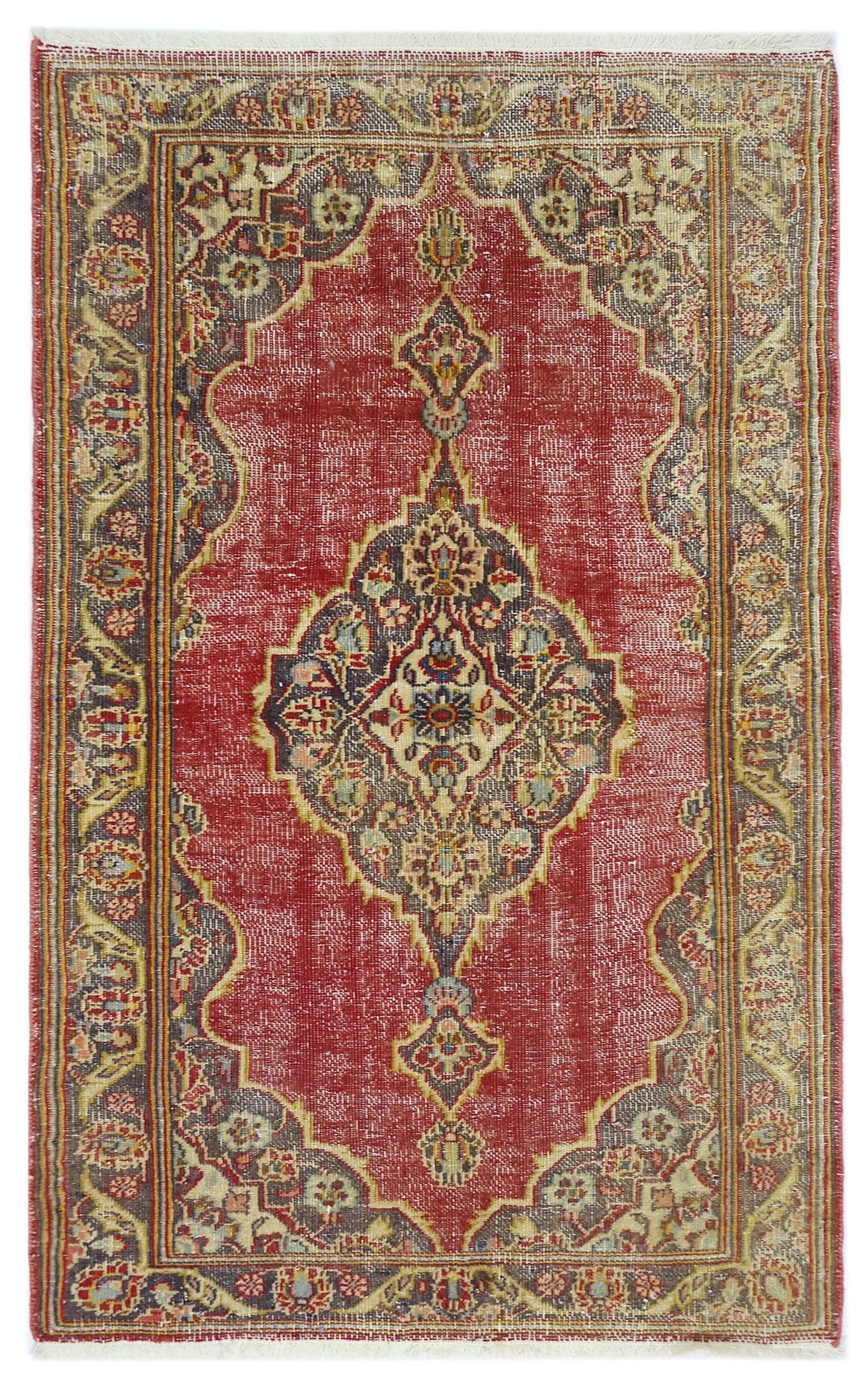 Handmade Vintage Persian Rug | 127 x 71 cm | 4'2" x 2'4" - Najaf Rugs & Textile