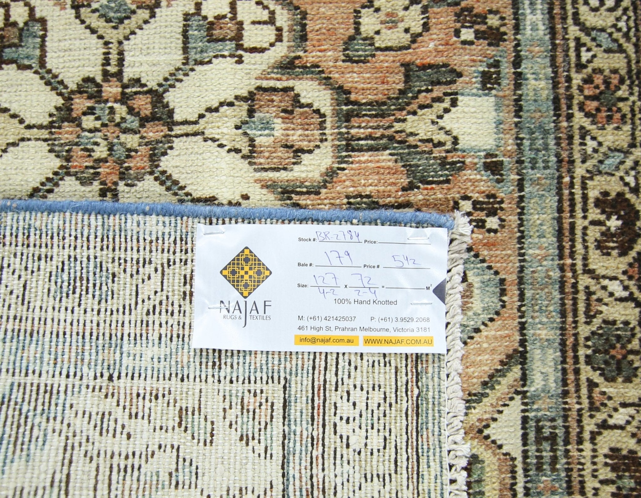 Handmade Vintage Persian Rug | 127 x 72 cm | 4'2" x 2'4" - Najaf Rugs & Textile