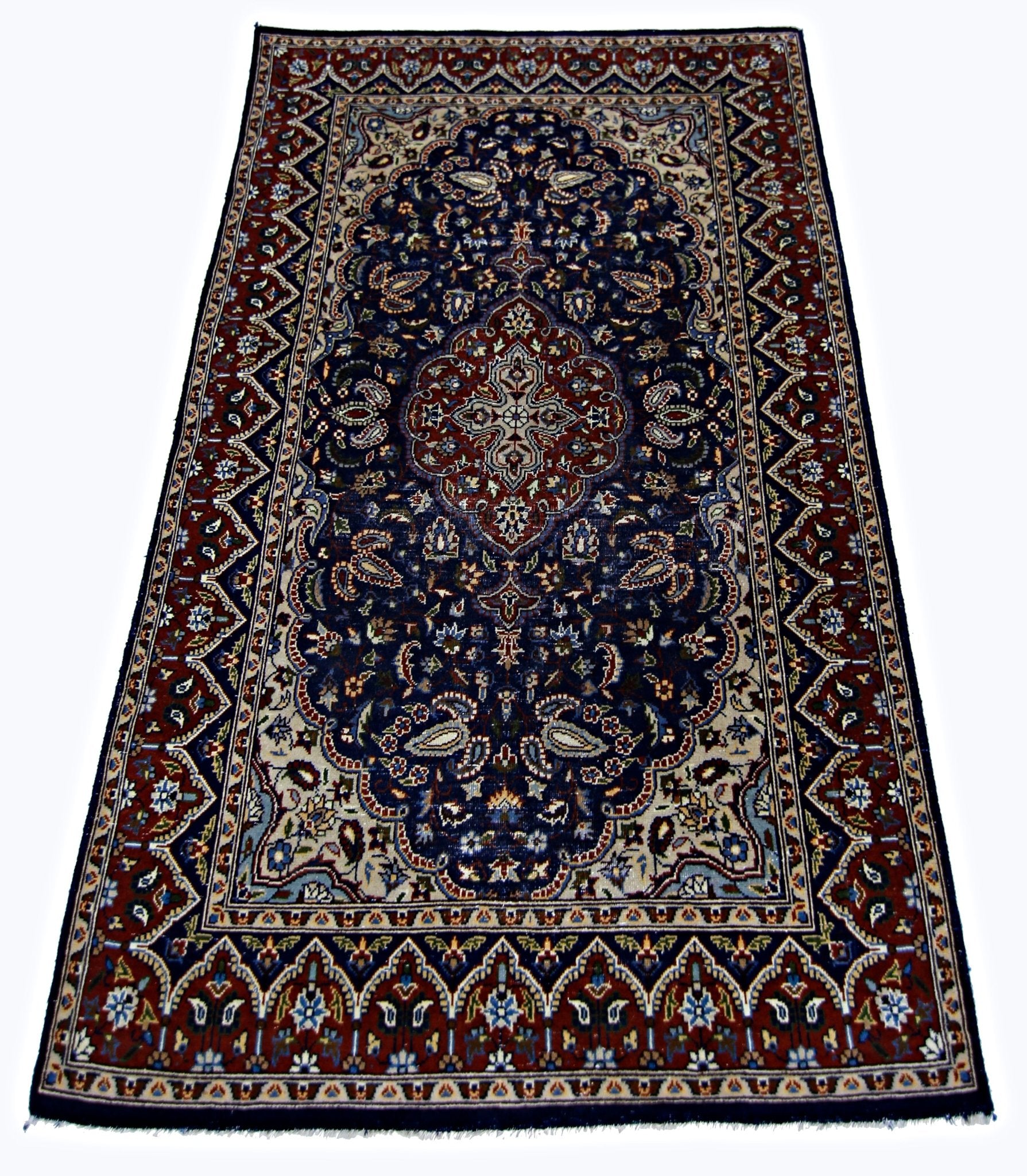 Handmade Vintage Persian Rug | 130 x 77 cm | 4'3" x 2'6" - Najaf Rugs & Textile