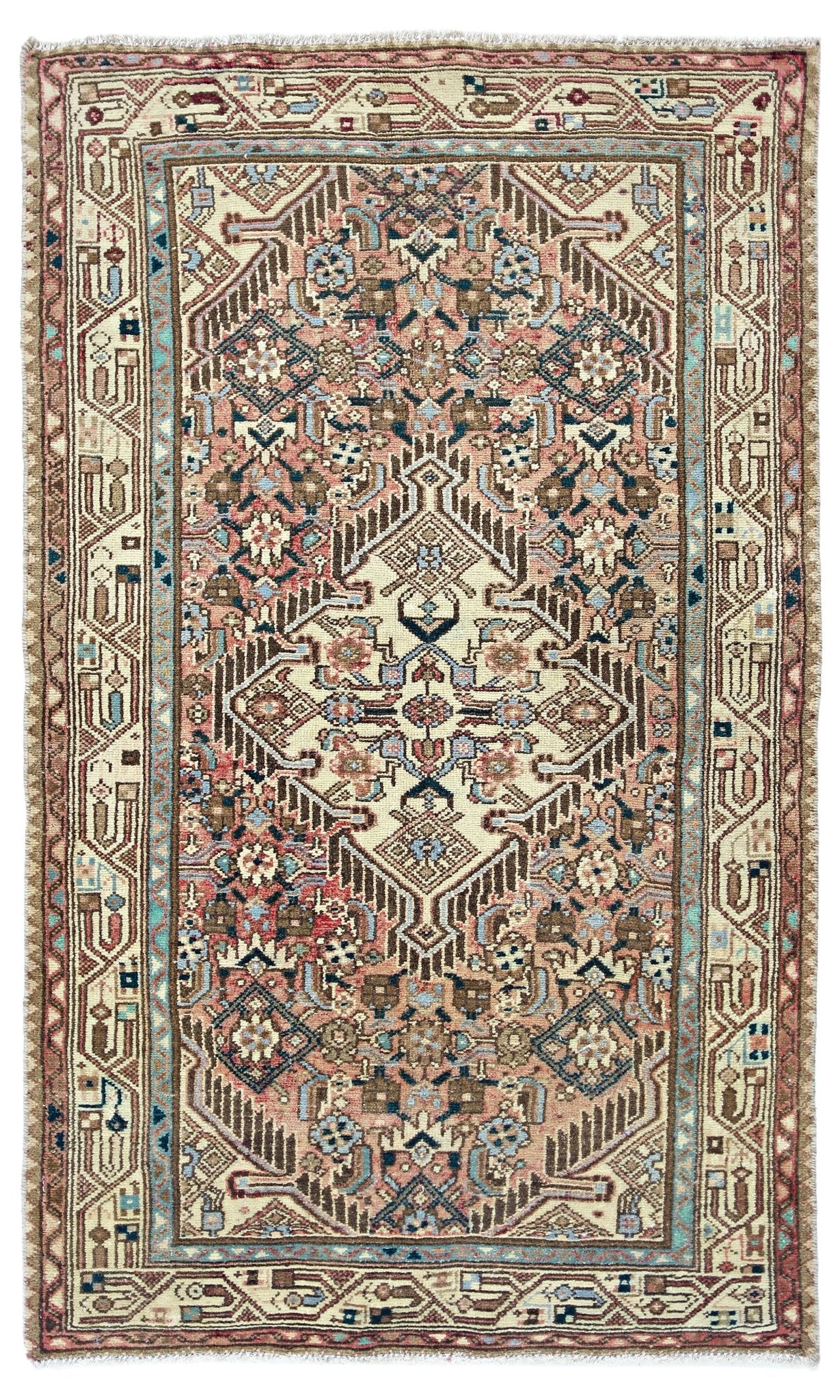 Handmade Vintage Persian Rug | 133 x 78 cm | 4'4" x 2'7" - Najaf Rugs & Textile