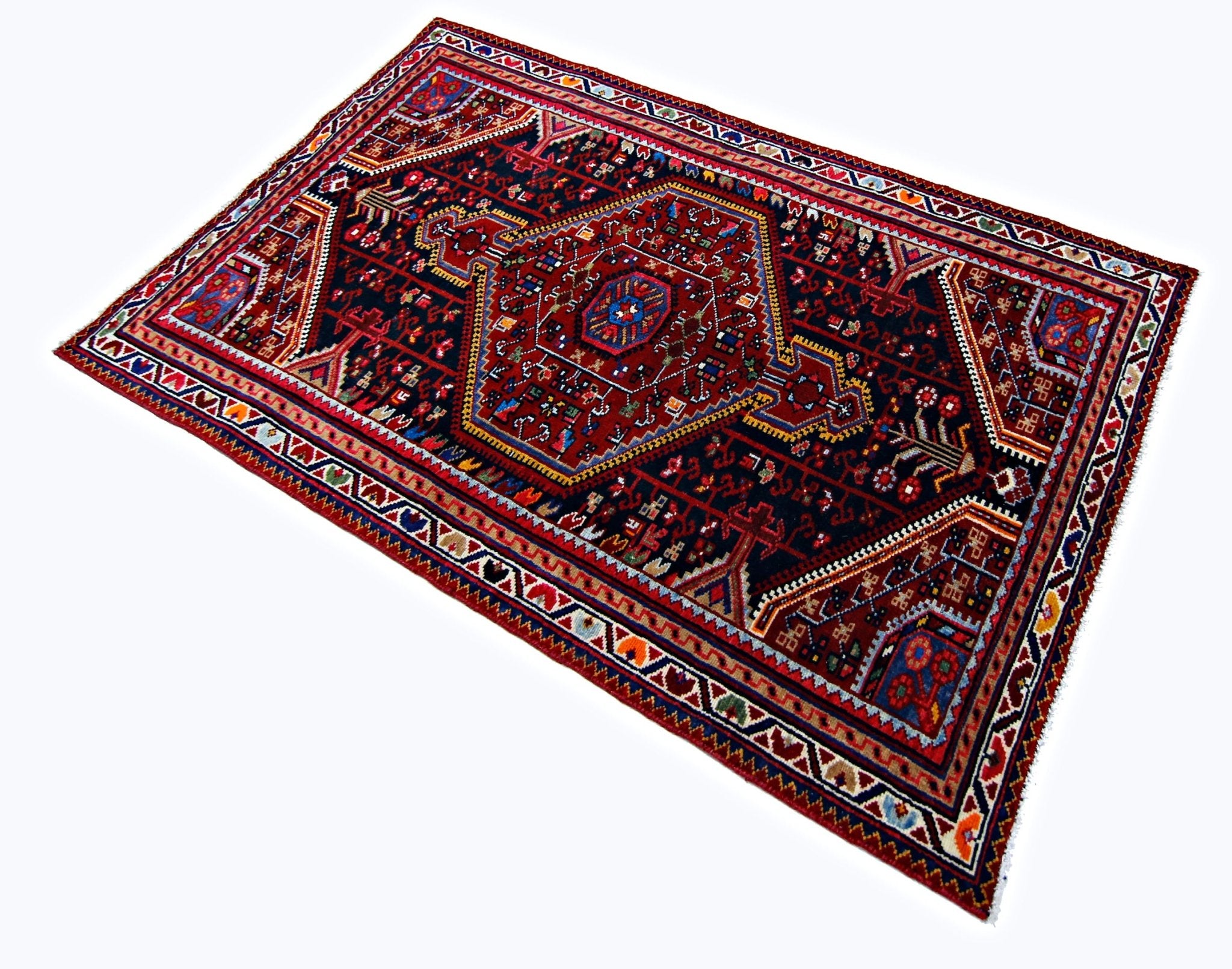 Handmade Vintage Persian Rug | 133 x 84 cm | 4'4" x 2'9" - Najaf Rugs & Textile