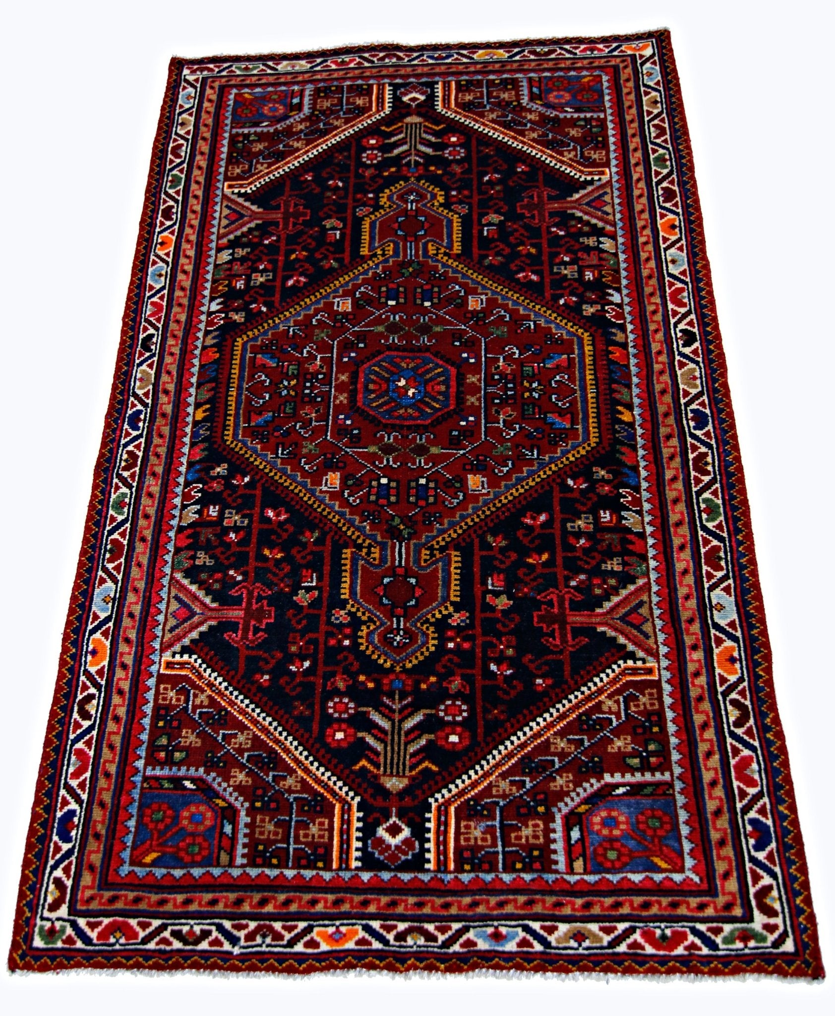 Handmade Vintage Persian Rug | 133 x 84 cm | 4'4" x 2'9" - Najaf Rugs & Textile