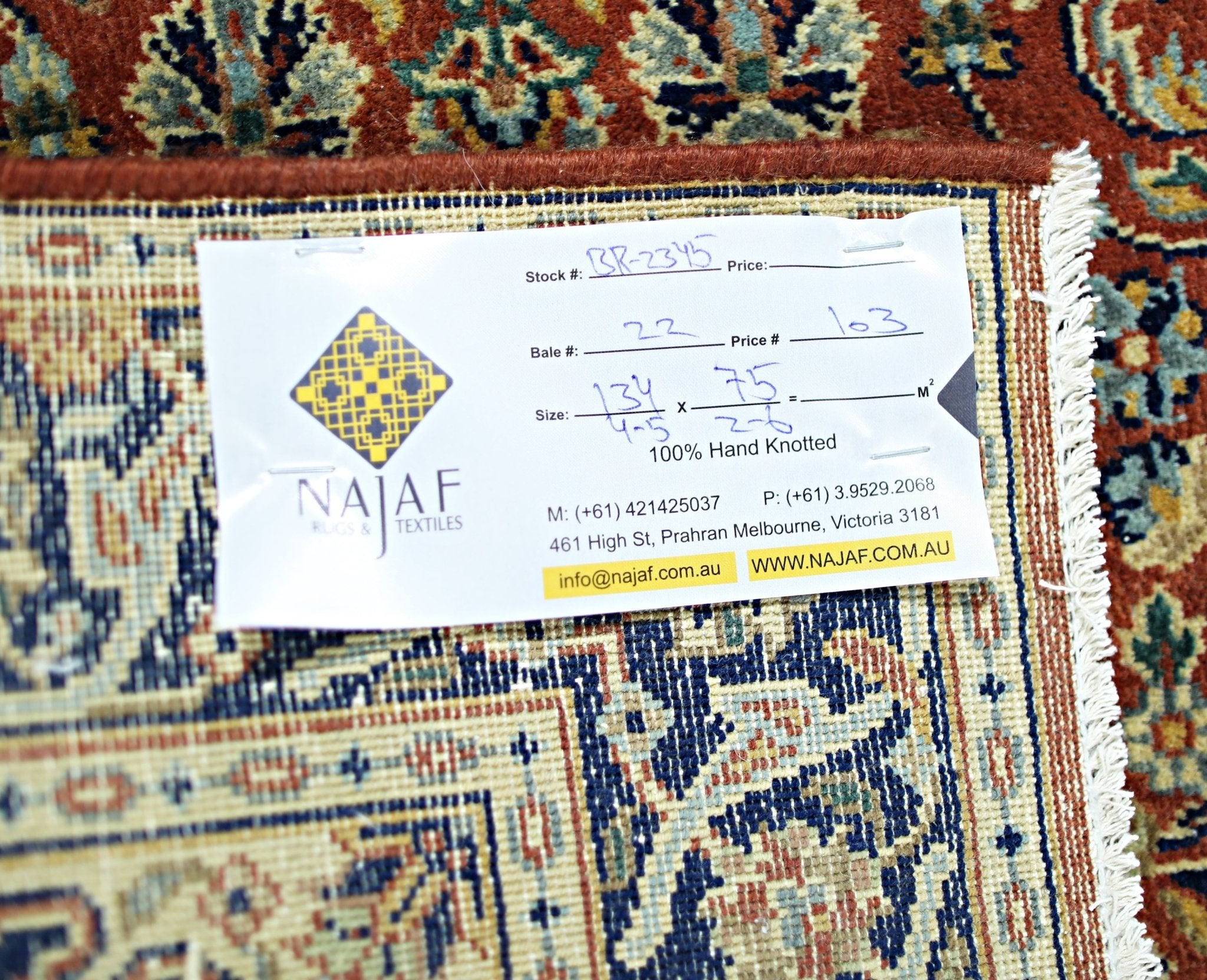 Handmade Vintage Persian Rug | 134 x 75 cm | 4'5" x 2'6" - Najaf Rugs & Textile