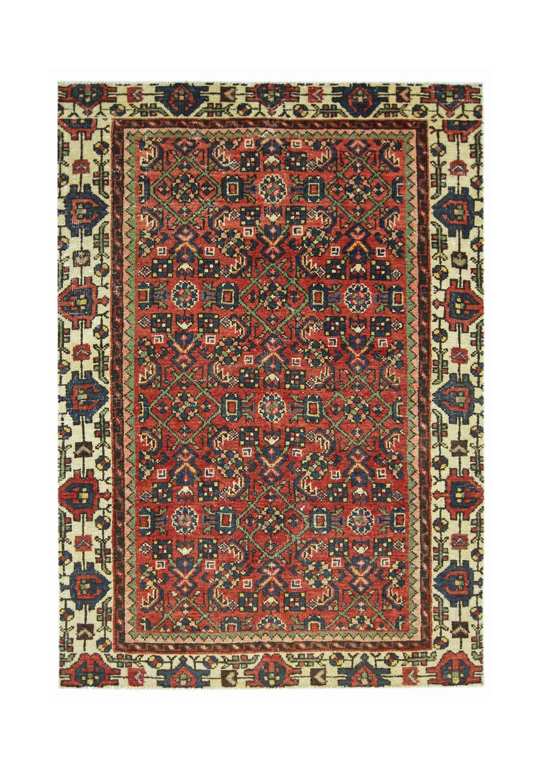 Handmade Vintage Persian Rug | 134 x 95 cm | 4'5" x 3'1" - Najaf Rugs & Textile
