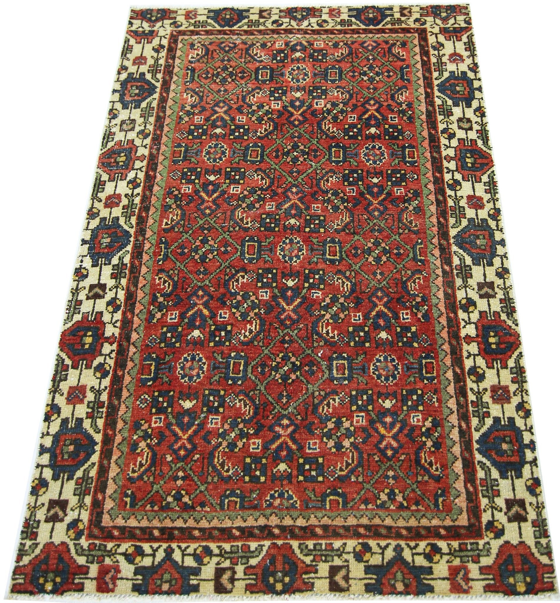 Handmade Vintage Persian Rug | 134 x 95 cm | 4'5" x 3'1" - Najaf Rugs & Textile