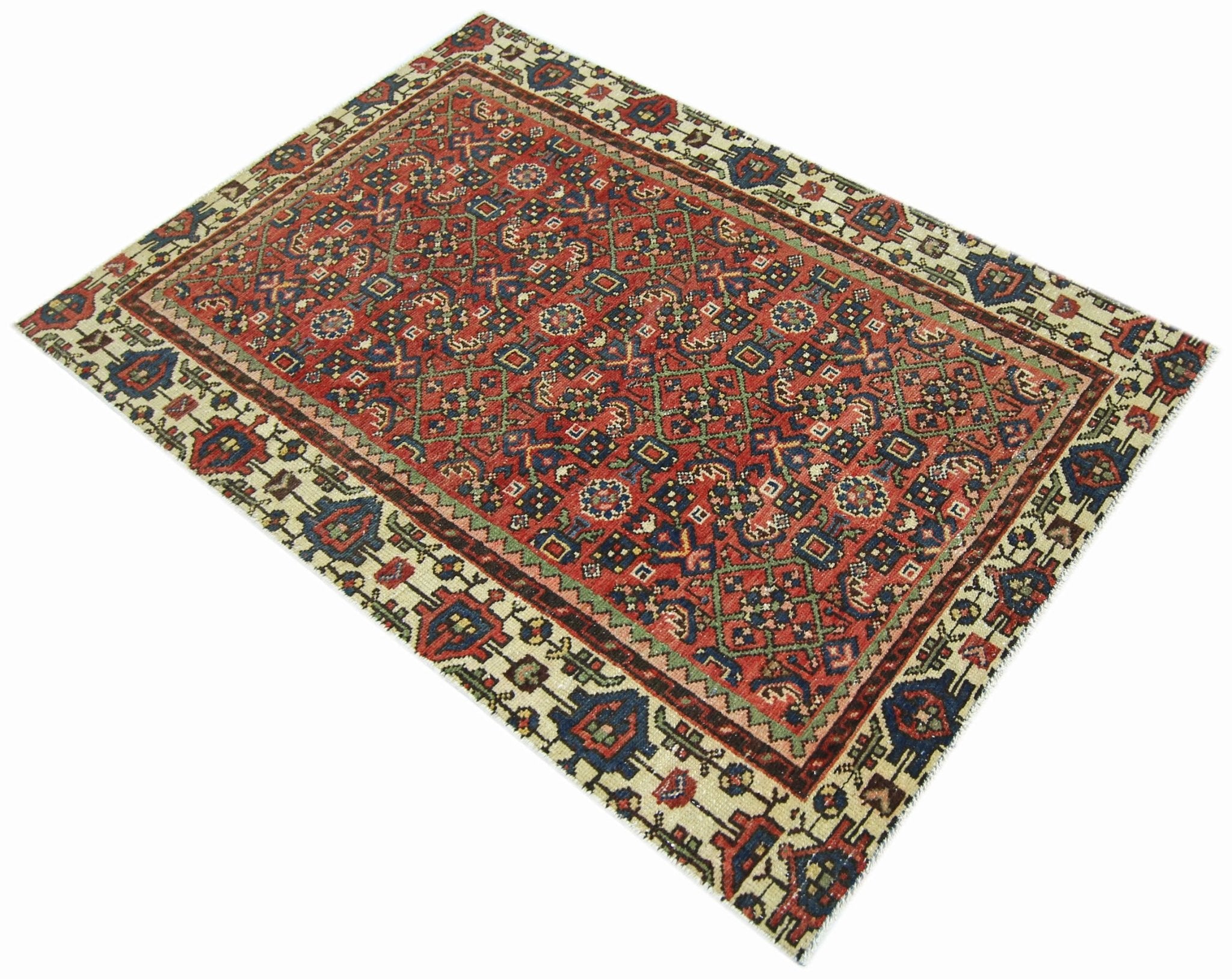Handmade Vintage Persian Rug | 134 x 95 cm | 4'5" x 3'1" - Najaf Rugs & Textile