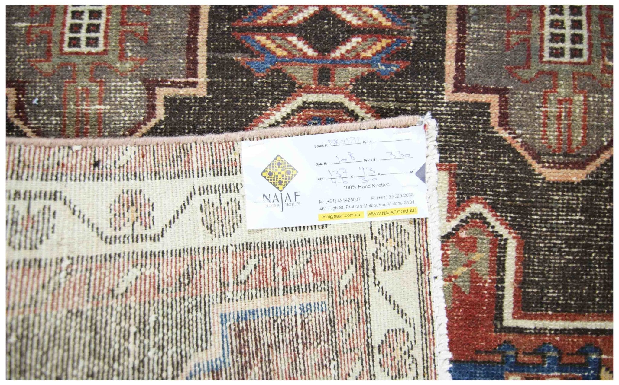 Handmade Vintage Persian Rug | 137 x 93 cm | 4'6" x 3' - Najaf Rugs & Textile