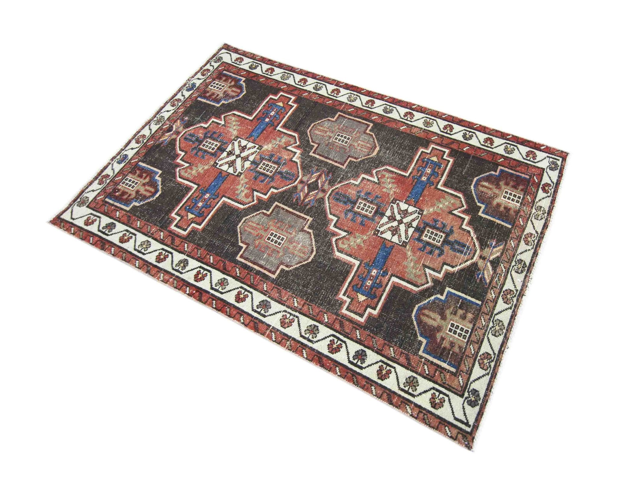 Handmade Vintage Persian Rug | 137 x 93 cm | 4'6" x 3' - Najaf Rugs & Textile