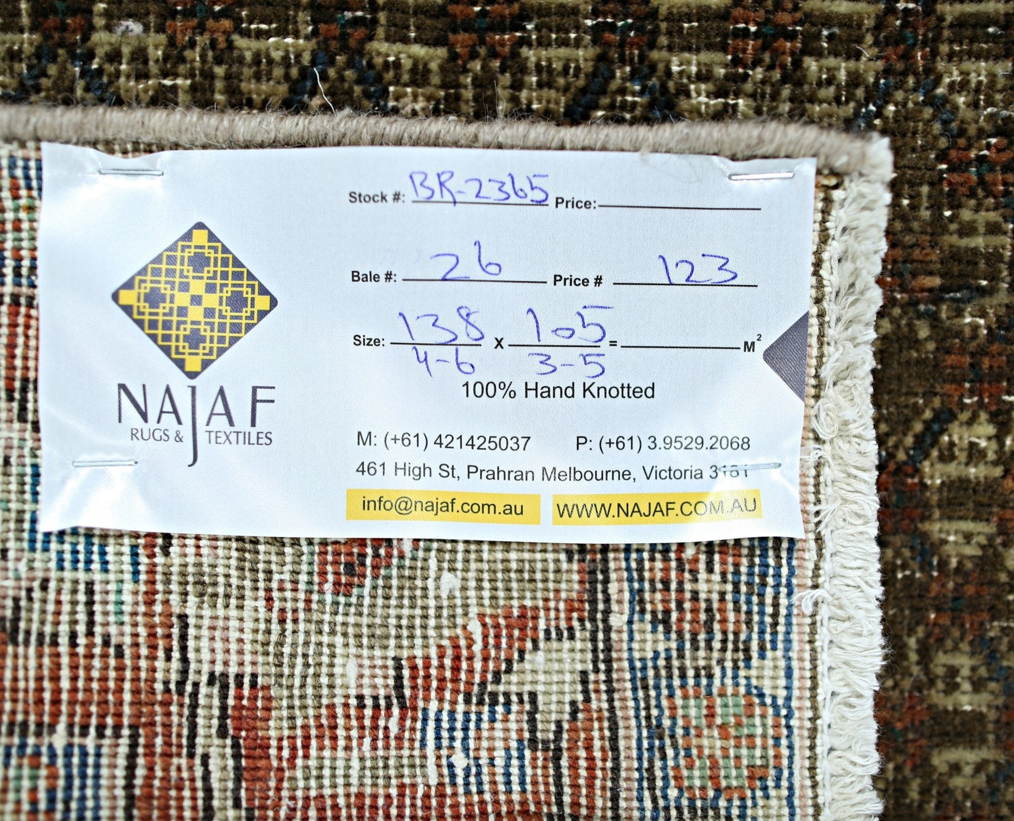 Handmade Vintage Persian Rug | 138 x 105 cm | 4'6" x 3'5" - Najaf Rugs & Textile