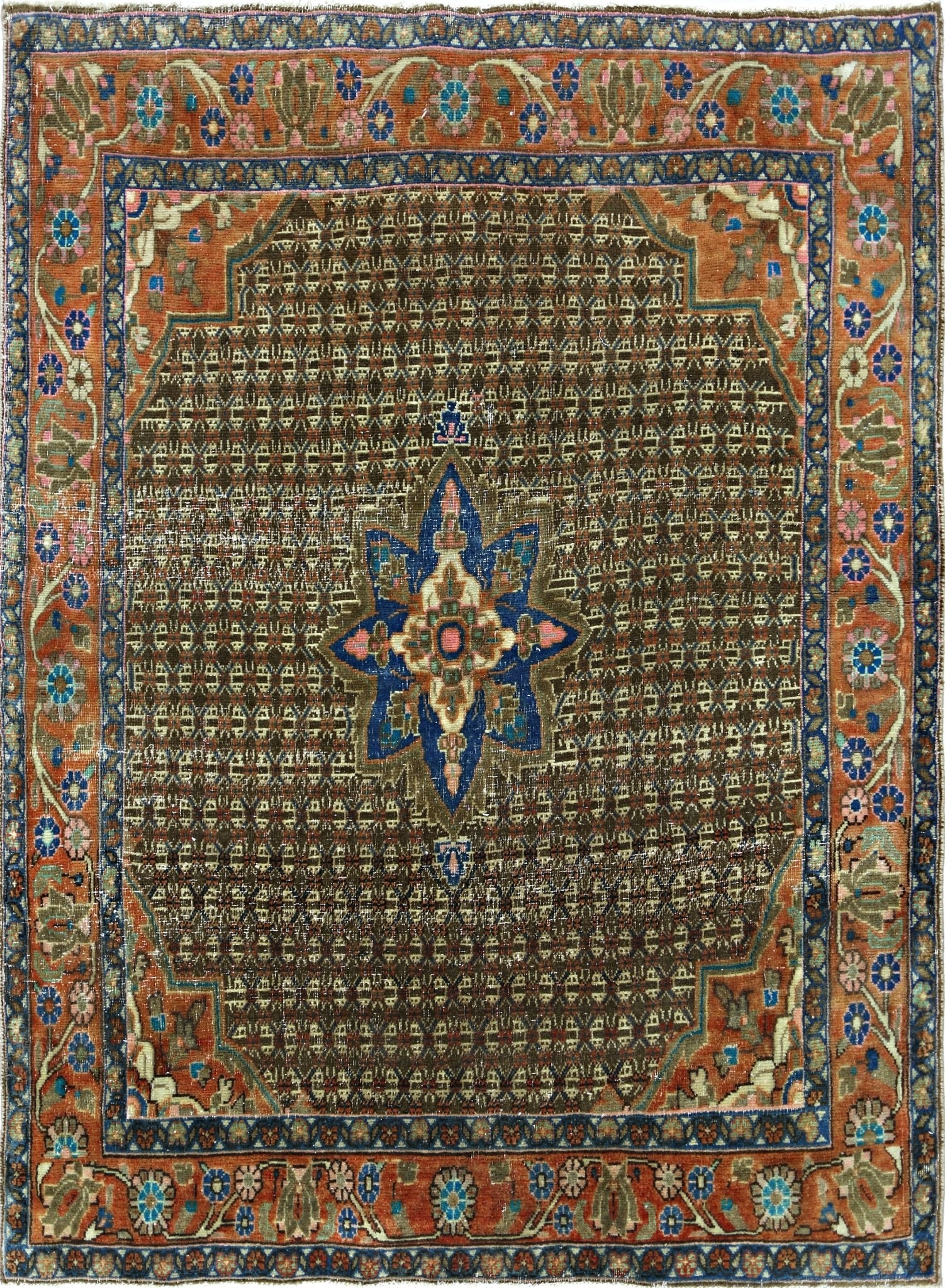 Handmade Vintage Persian Rug | 138 x 105 cm | 4'6" x 3'5" - Najaf Rugs & Textile