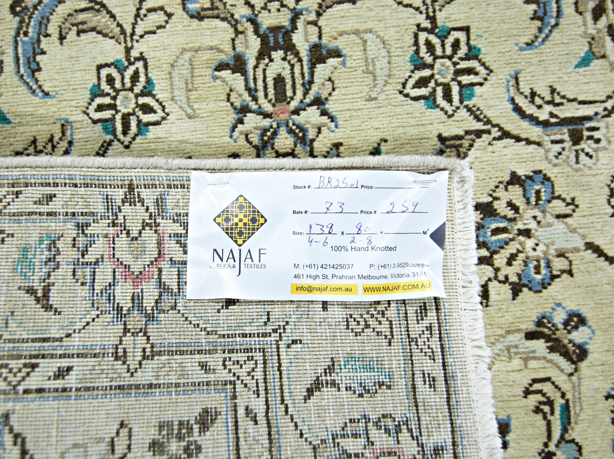 Handmade Vintage Persian Rug | 138 x 80 cm | 4'6" x 2'8" - Najaf Rugs & Textile