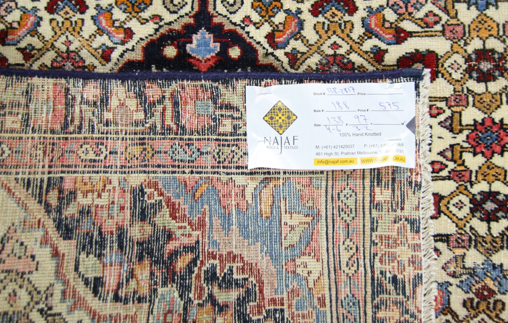 Handmade Vintage Persian Rug | 138 x 97 cm | 4'6" x 3'2" - Najaf Rugs & Textile