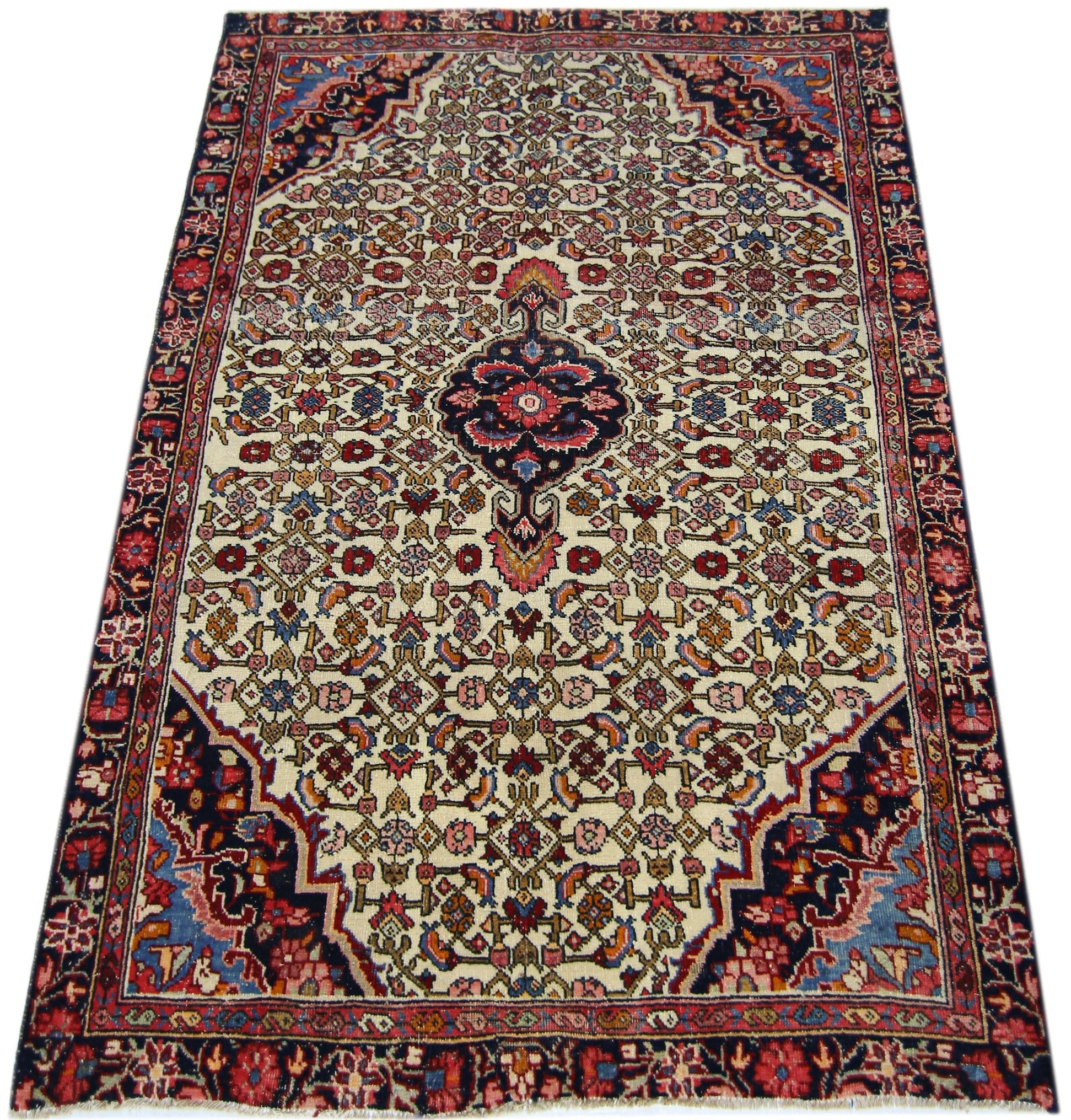 Handmade Vintage Persian Rug | 138 x 97 cm | 4'6" x 3'2" - Najaf Rugs & Textile