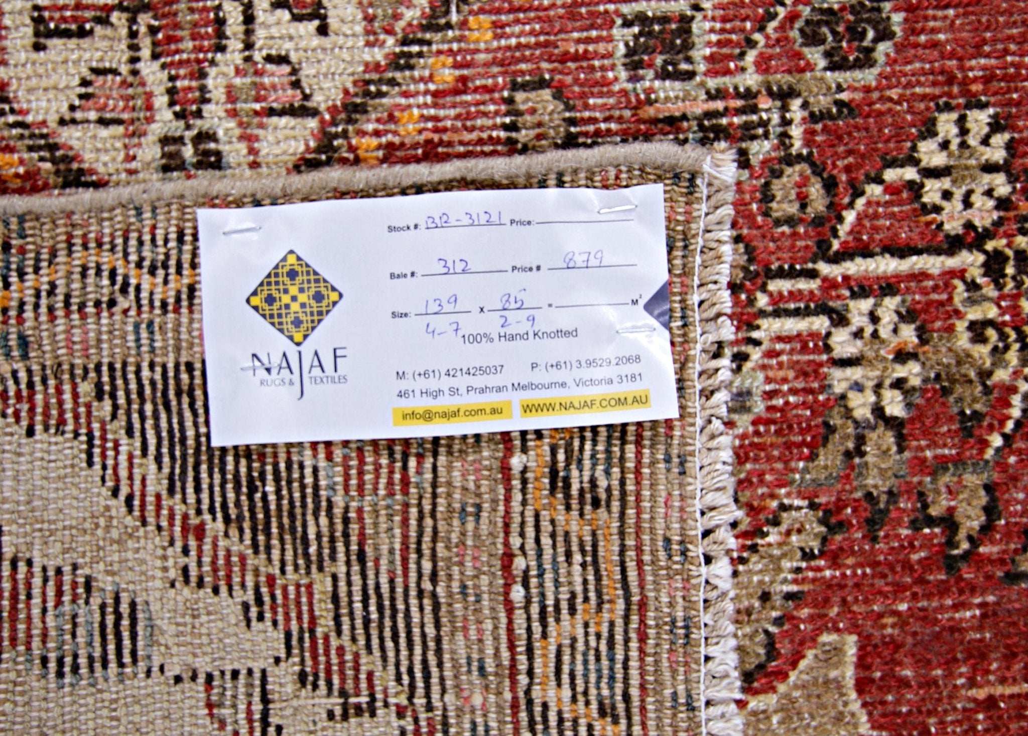 Handmade Vintage Persian Rug | 139 x 85 cm | 4'7" x 2'9" - Najaf Rugs & Textile