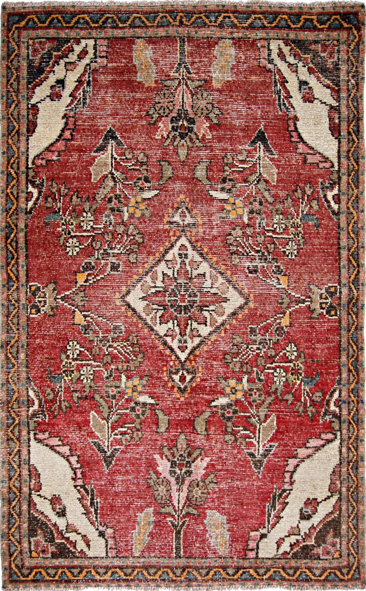 Handmade Vintage Persian Rug | 139 x 85 cm | 4'7" x 2'9" - Najaf Rugs & Textile
