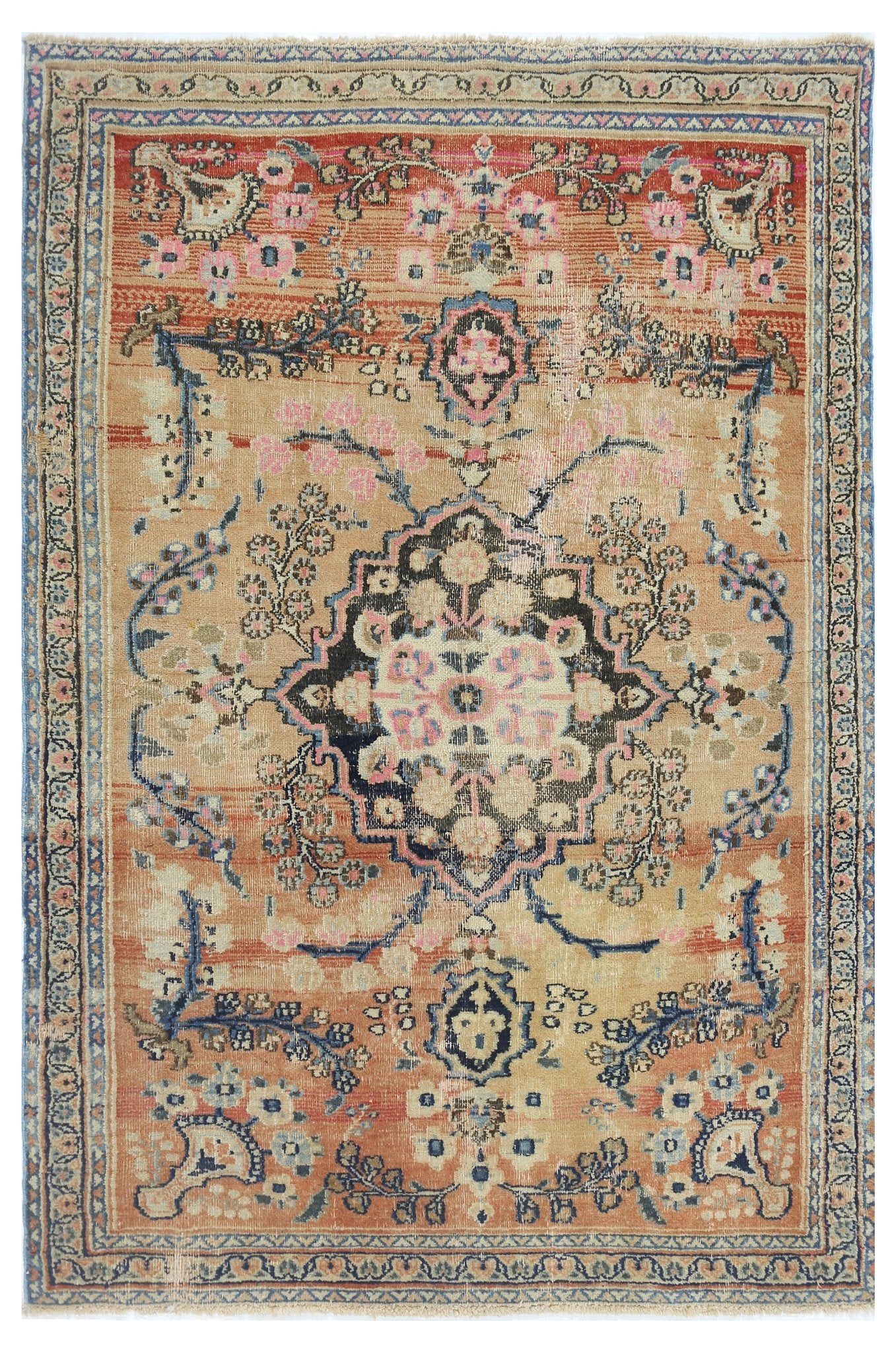 Handmade Vintage Persian Rug | 140 x 93 cm | 4'7" x 3' - Najaf Rugs & Textile