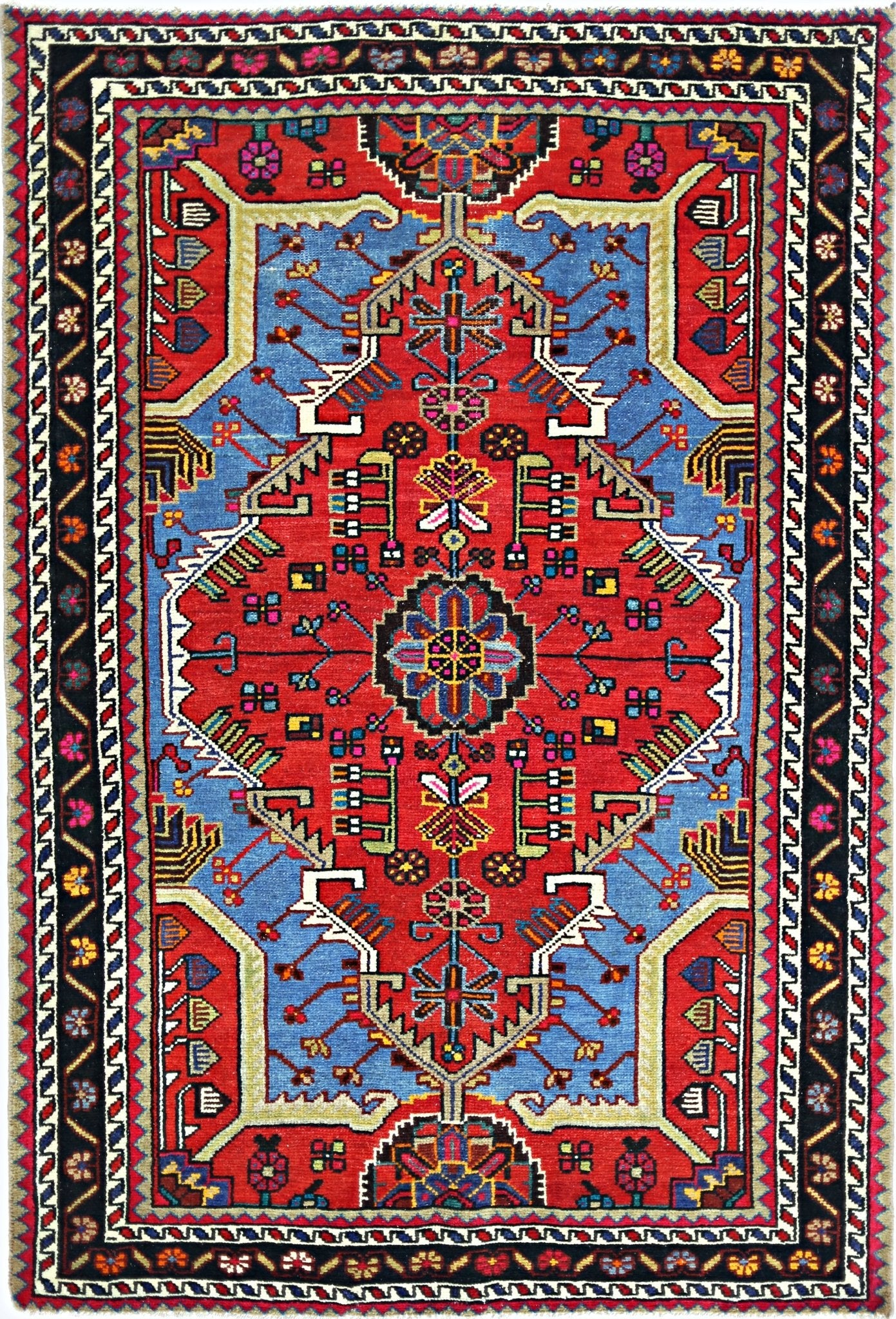 Handmade Vintage Persian Rug | 141 x 100 cm | 4'7" x 3'3" - Najaf Rugs & Textile