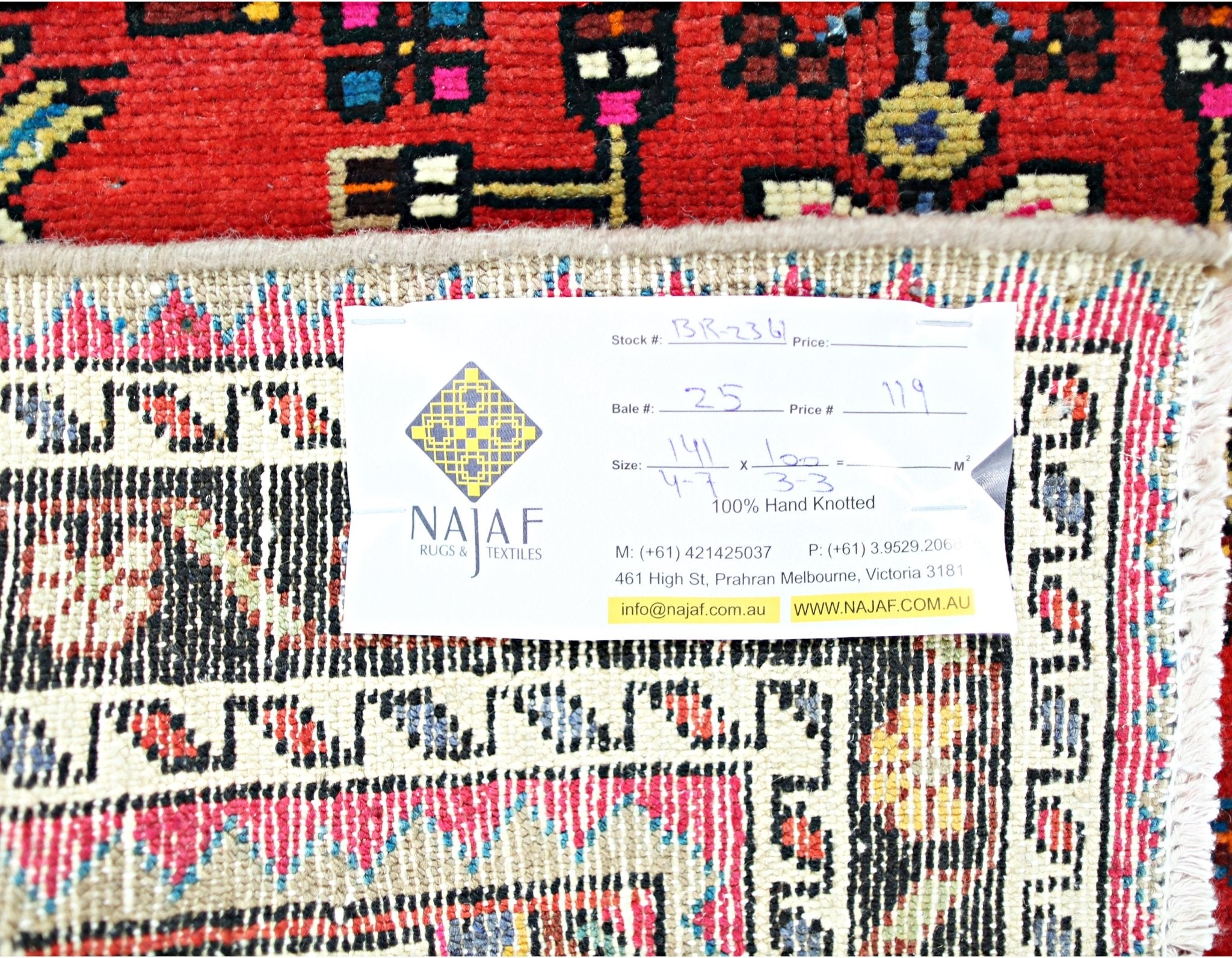 Handmade Vintage Persian Rug | 141 x 100 cm | 4'7" x 3'3" - Najaf Rugs & Textile