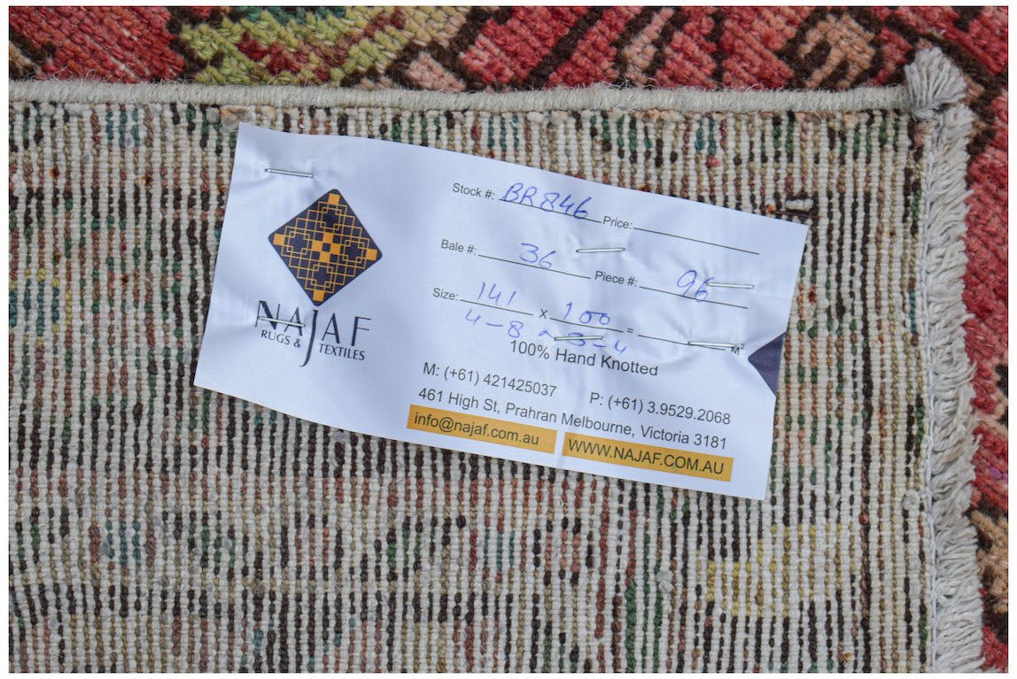 Handmade Vintage Persian Rug | 141 x 100 cm | 4'8" x 3'4" - Najaf Rugs & Textile