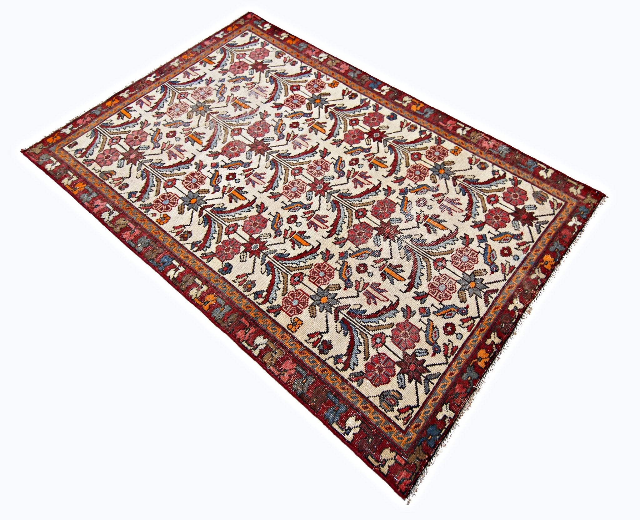 Handmade Vintage Persian Rug | 143 x 93 cm | 4'8" x 3' - Najaf Rugs & Textile