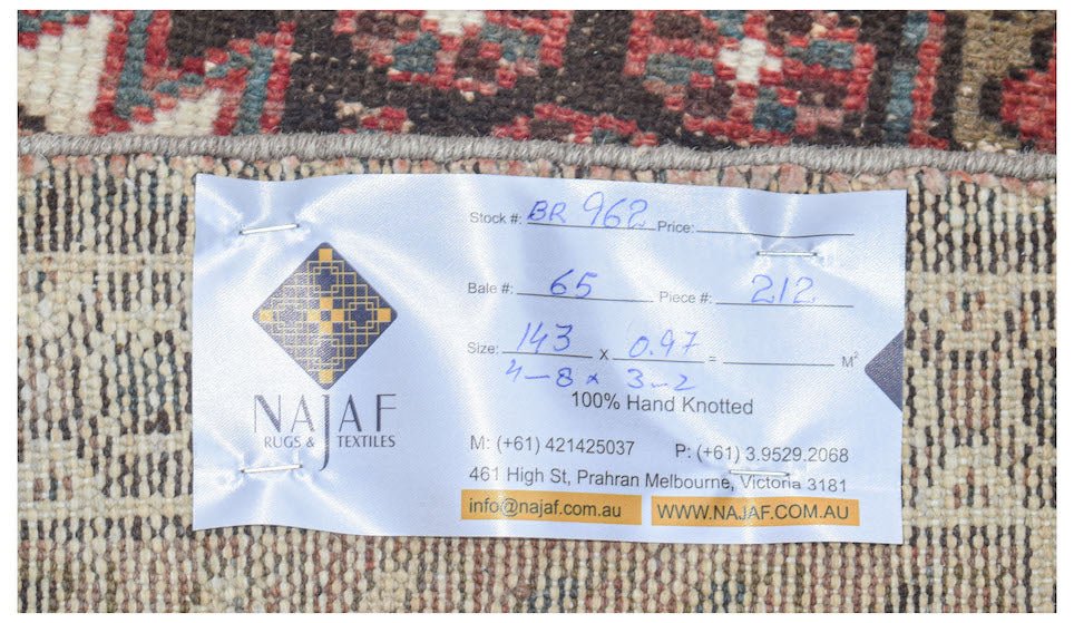Handmade Vintage Persian Rug | 143 x 97 cm | 4'8" x 3'2" - Najaf Rugs & Textile