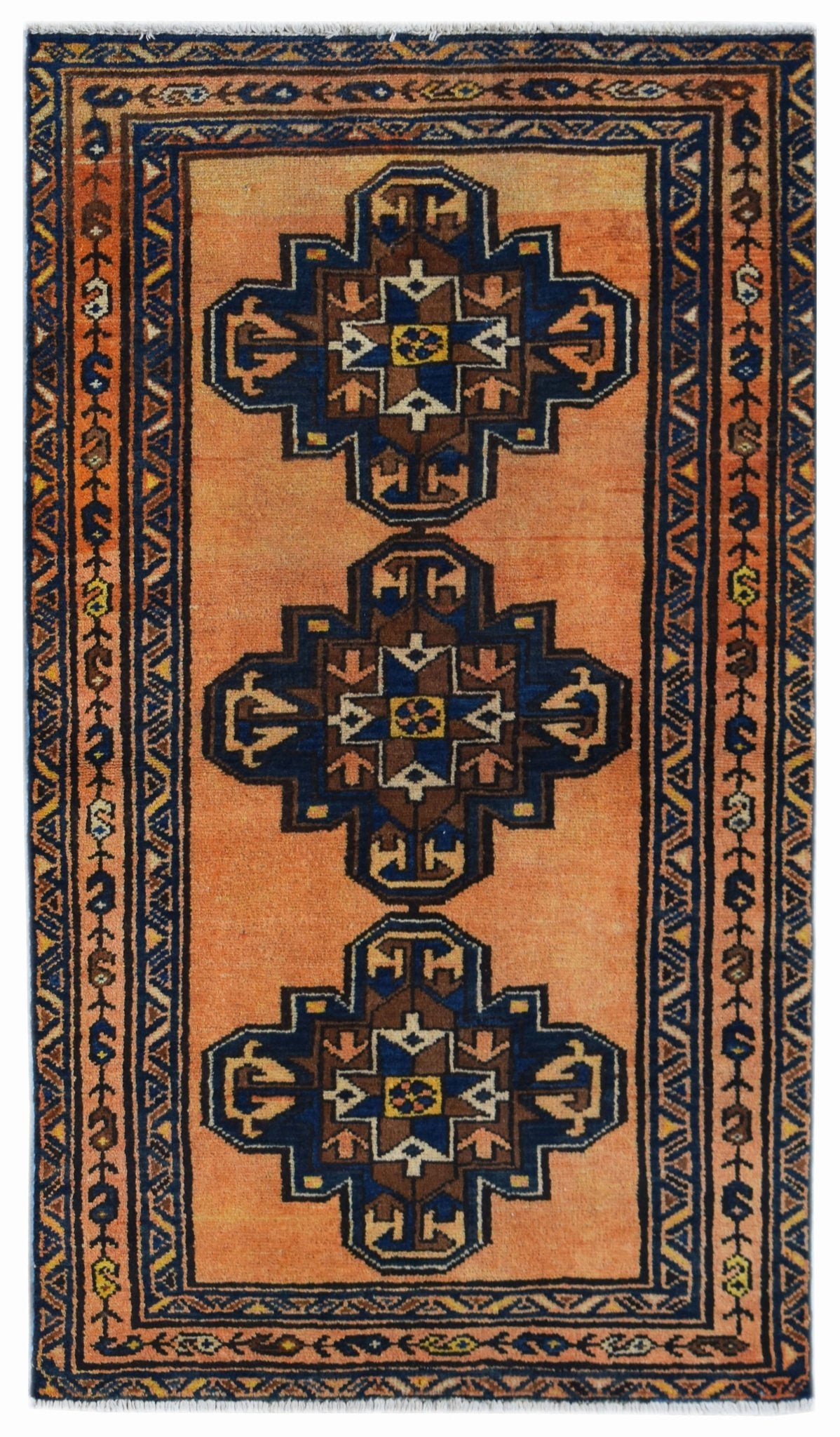 Handmade Vintage Persian Rug | 145 x 84 cm | 4'9" x 2'9" - Najaf Rugs & Textile