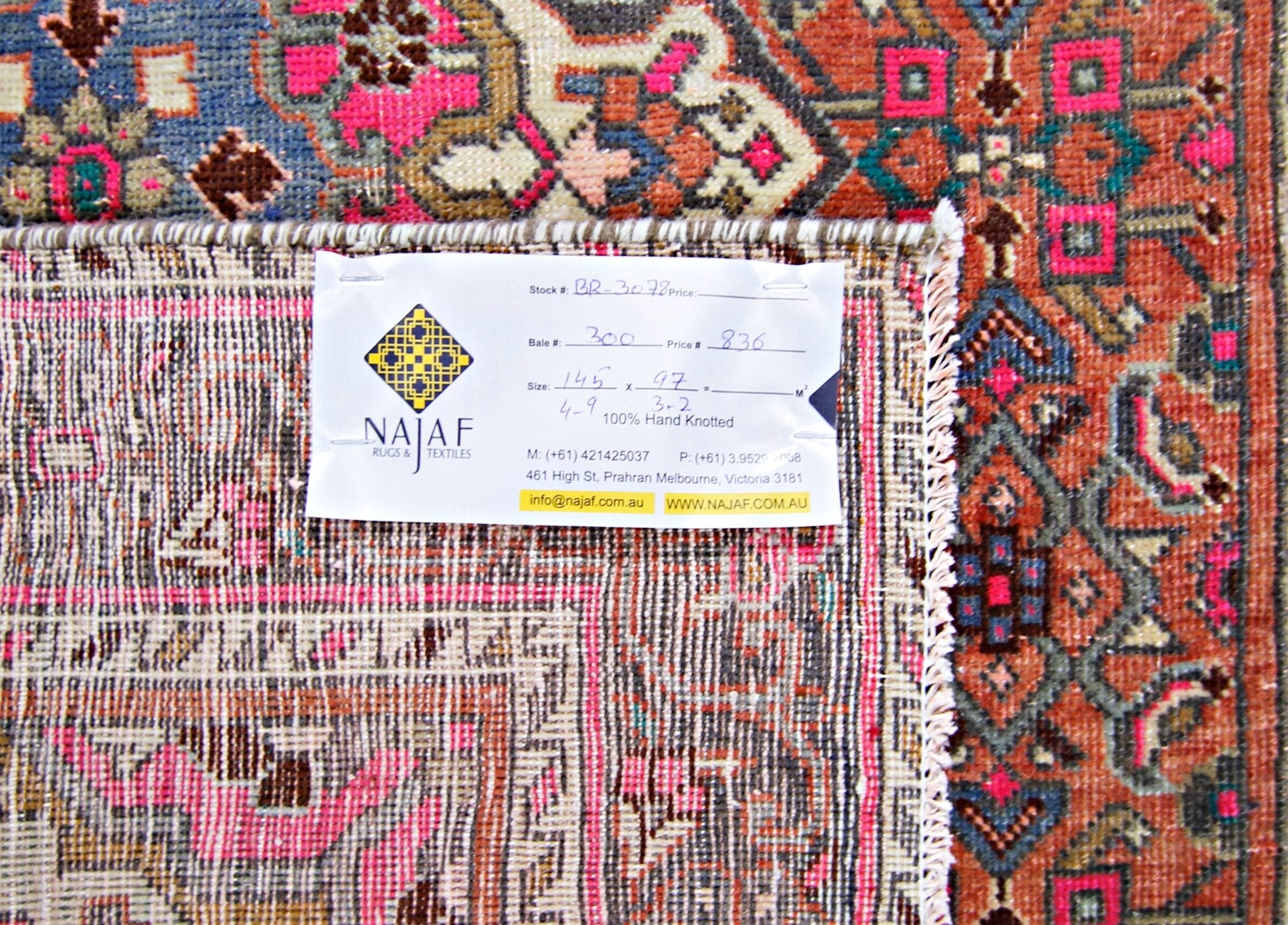 Handmade Vintage Persian Rug | 145 x 97 cm | 4'9" x 3'2" - Najaf Rugs & Textile