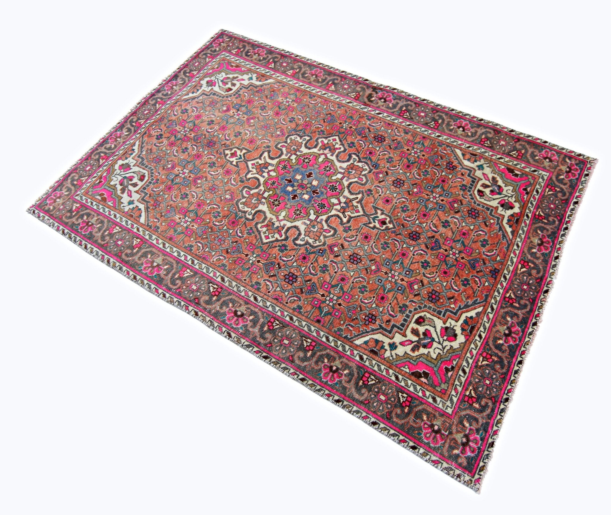 Handmade Vintage Persian Rug | 145 x 97 cm | 4'9" x 3'2" - Najaf Rugs & Textile