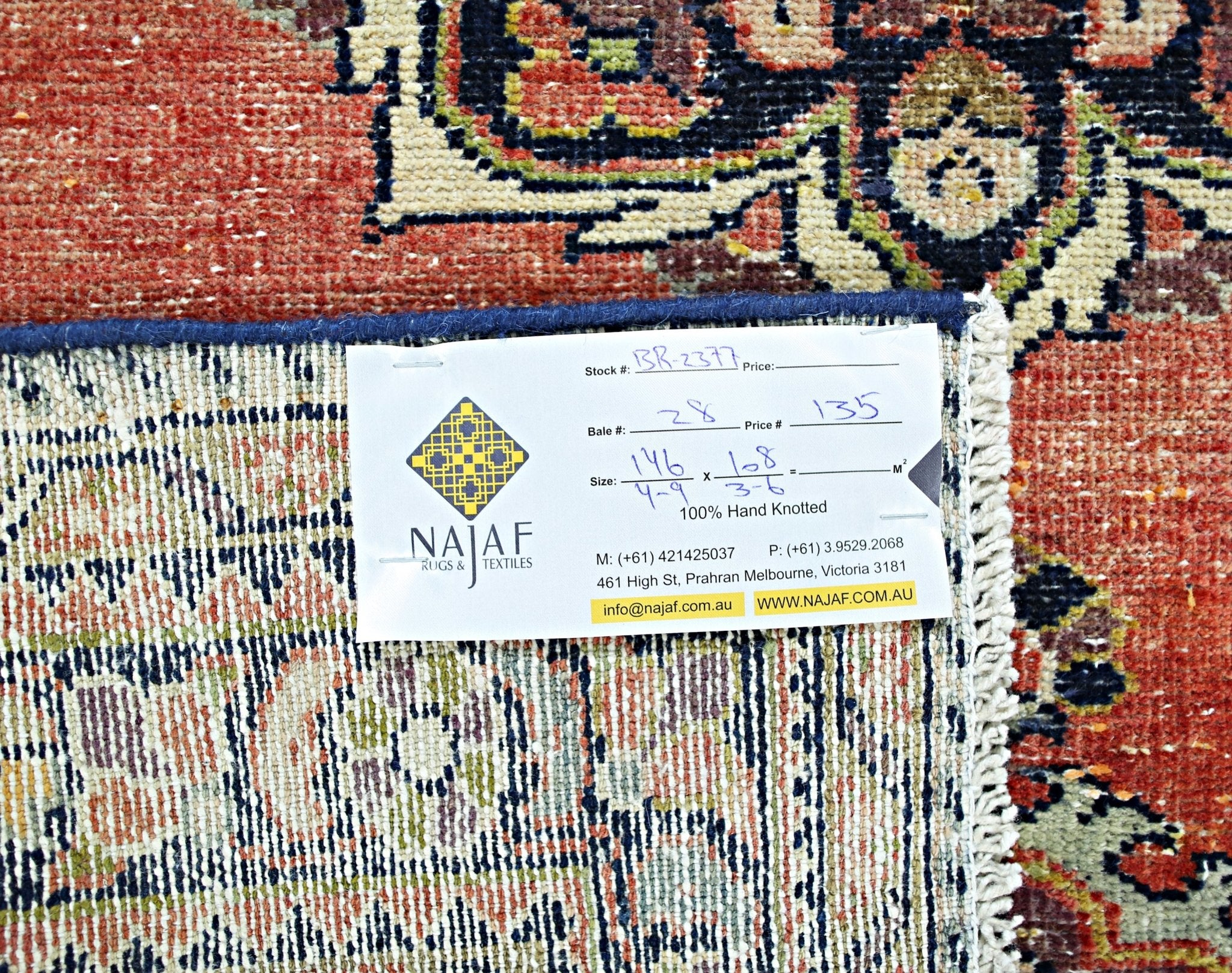 Handmade Vintage Persian Rug | 146 x 108 cm | 4'9" x 3'6" - Najaf Rugs & Textile