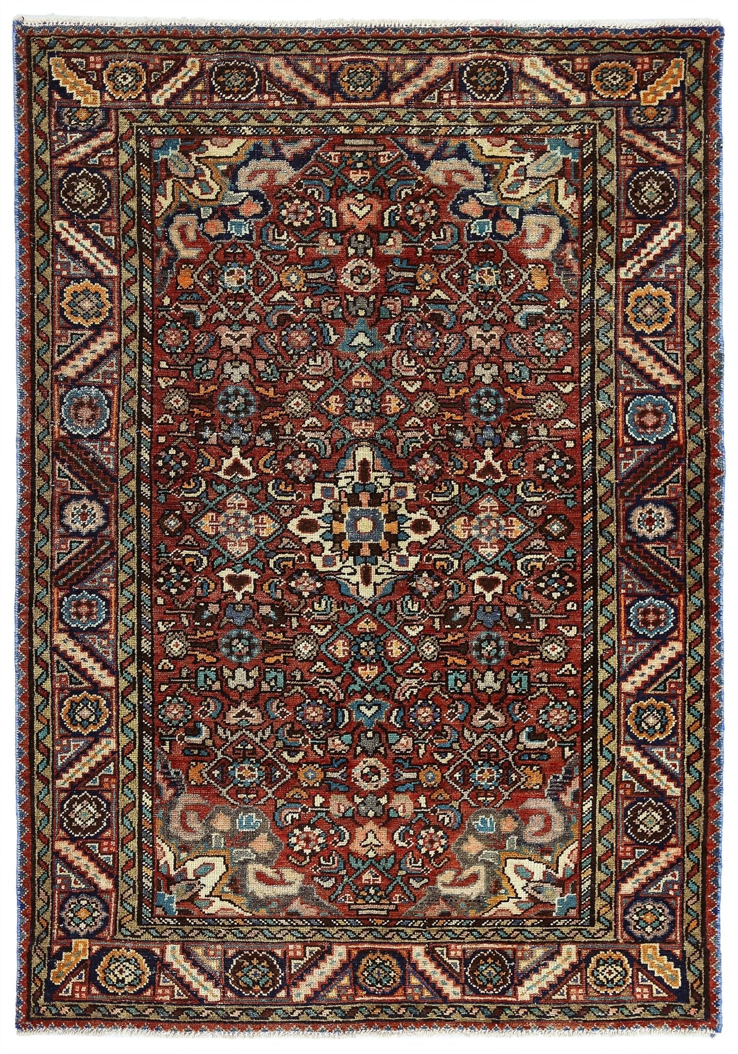 Handmade Vintage Persian Rug | 147 x 100 cm | 4'10" x 3'3" - Najaf Rugs & Textile