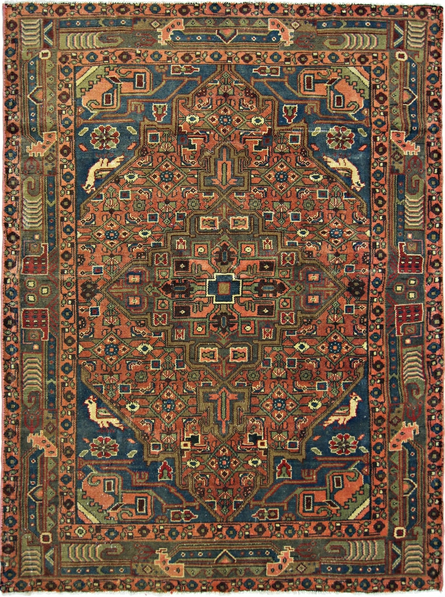 Handmade Vintage Persian Rug | 147 x 107 cm | 4'10" x 3'6" - Najaf Rugs & Textile