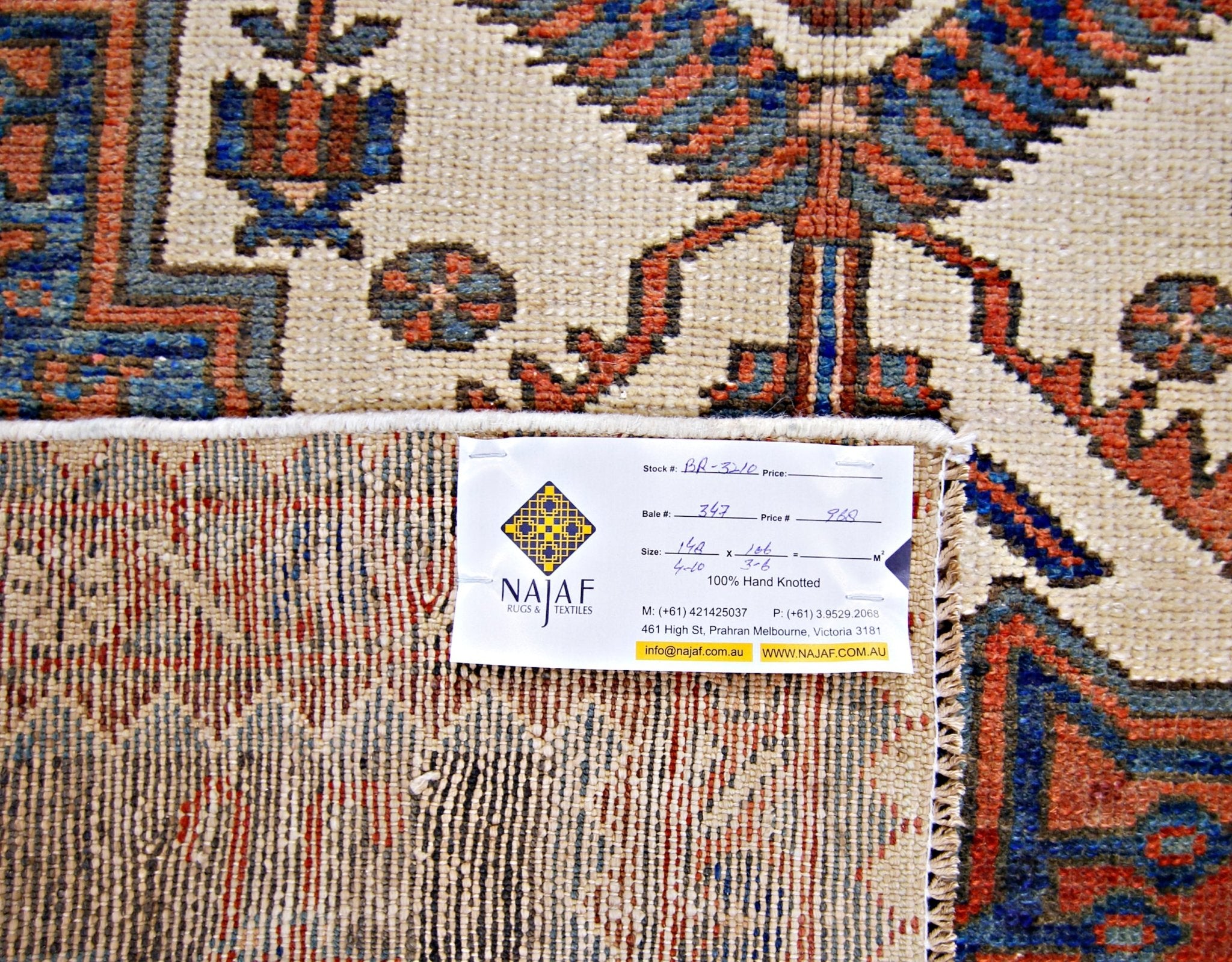 Handmade Vintage Persian Rug | 148 x 106 cm | 4'10" x 3'6" - Najaf Rugs & Textile