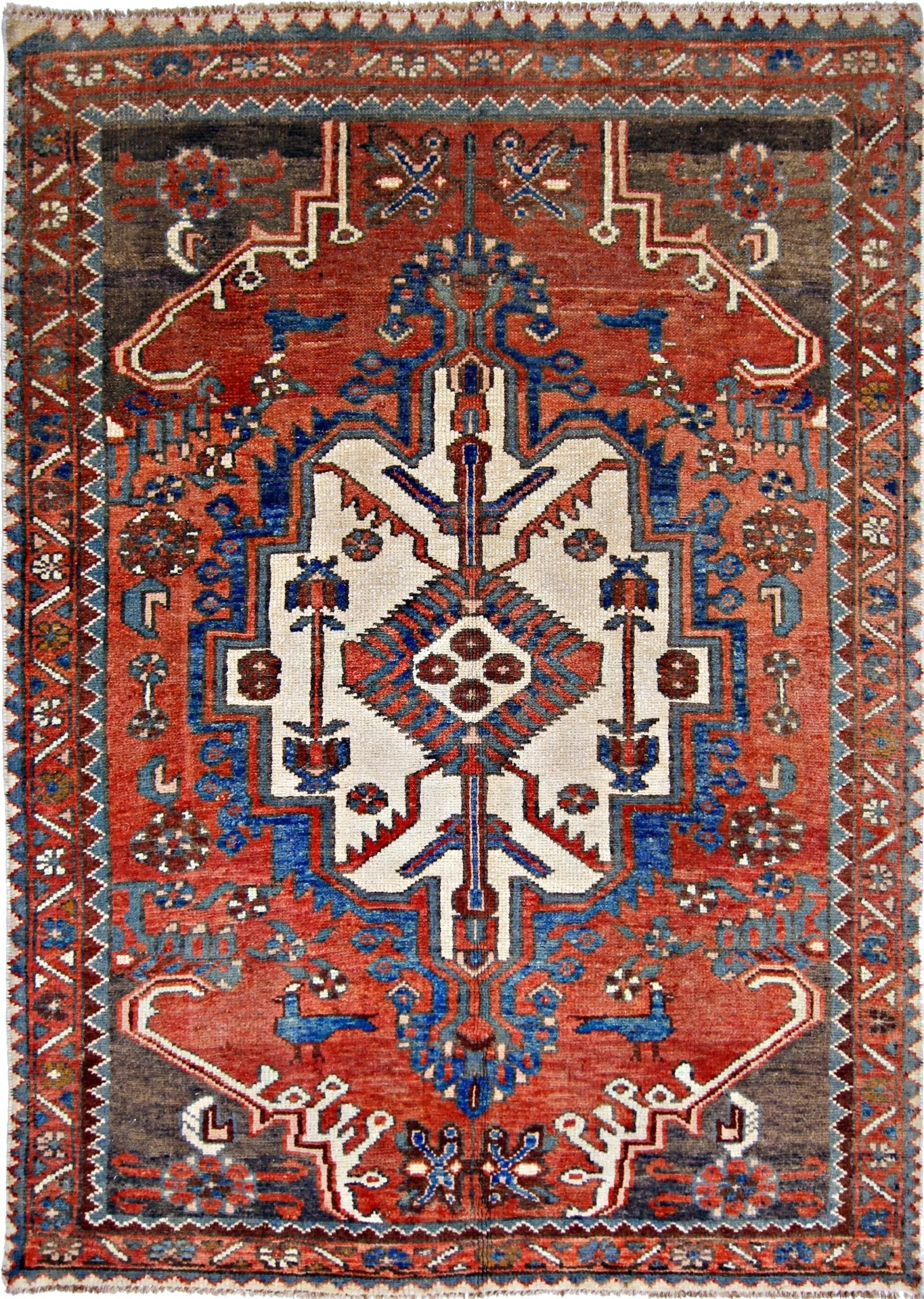 Handmade Vintage Persian Rug | 148 x 106 cm | 4'10" x 3'6" - Najaf Rugs & Textile