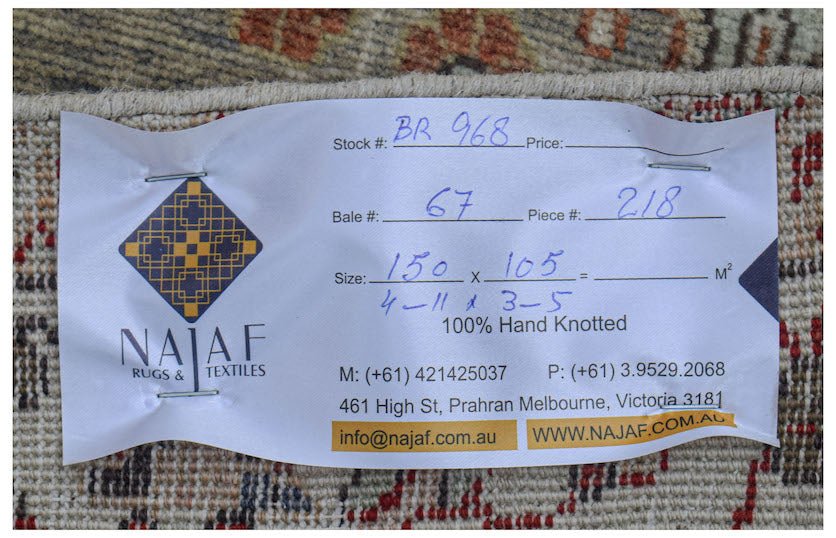 Handmade Vintage Persian Rug | 150 x 105 cm | 4'11" x 3'5" - Najaf Rugs & Textile