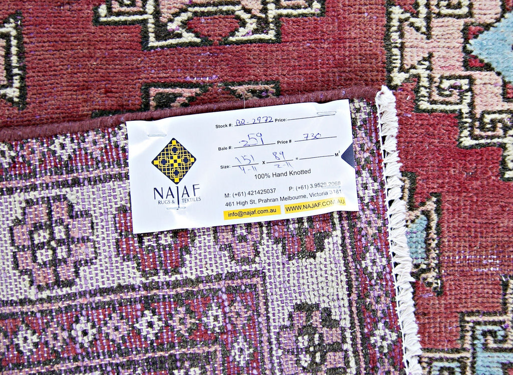Handmade Vintage Persian Rug | 151 x 89 cm | 4'11" x 2'11" - Najaf Rugs & Textile