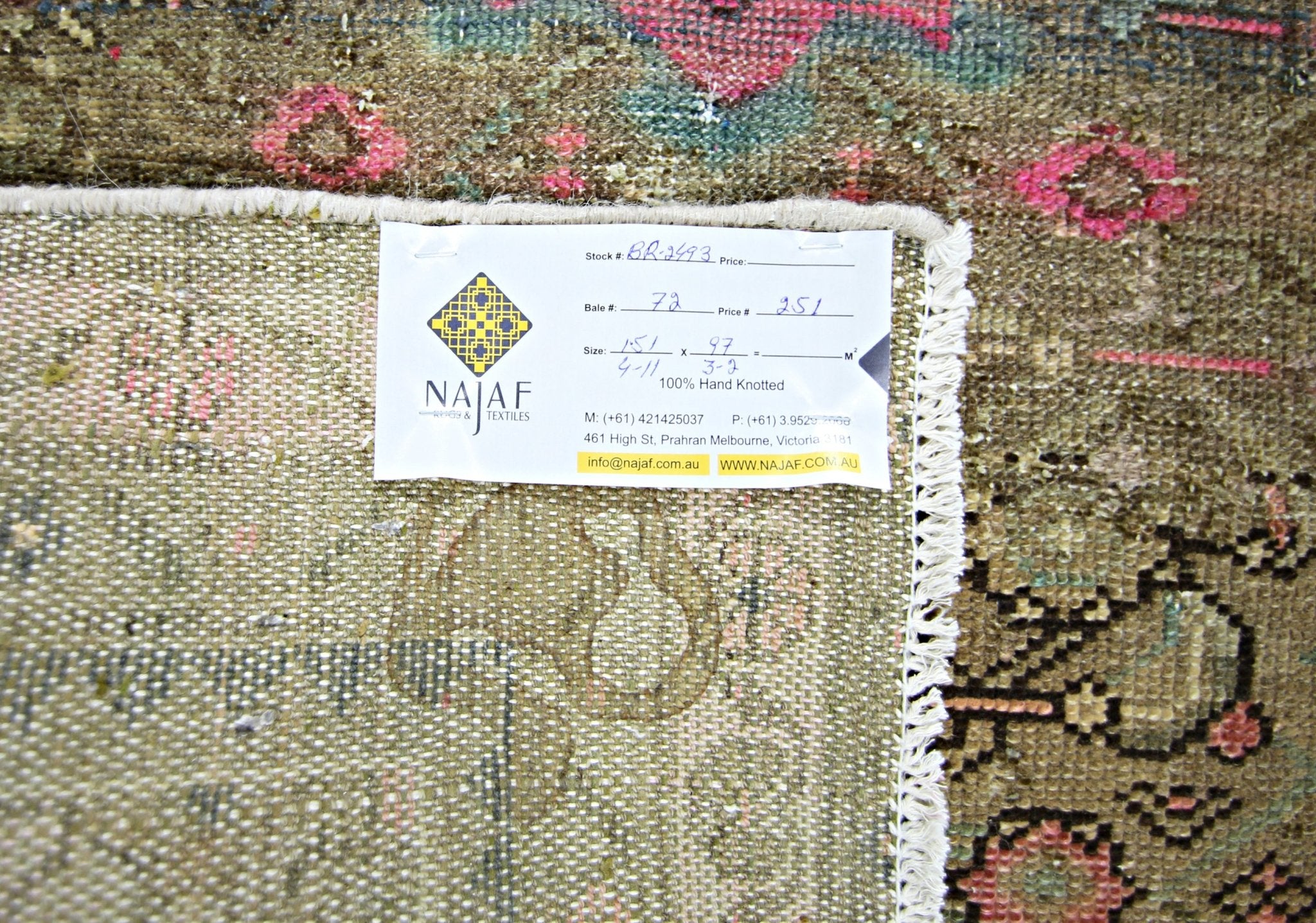 Handmade Vintage Persian Rug | 151 x 97 cm | 4'11" x 3'2" - Najaf Rugs & Textile