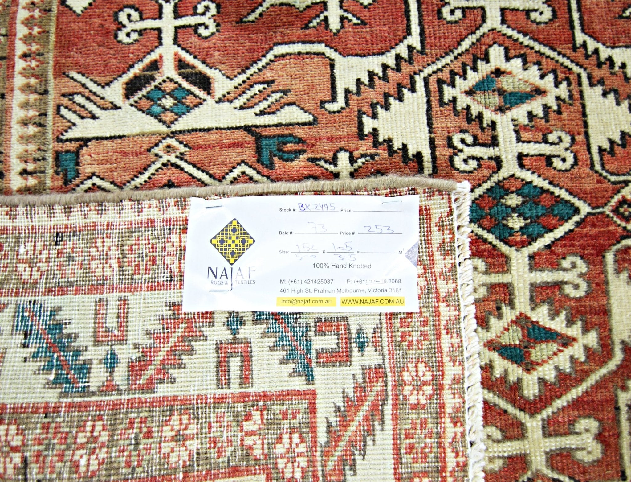 Handmade Vintage Persian Rug | 152 x 105 cm | 5' x 3'5" - Najaf Rugs & Textile