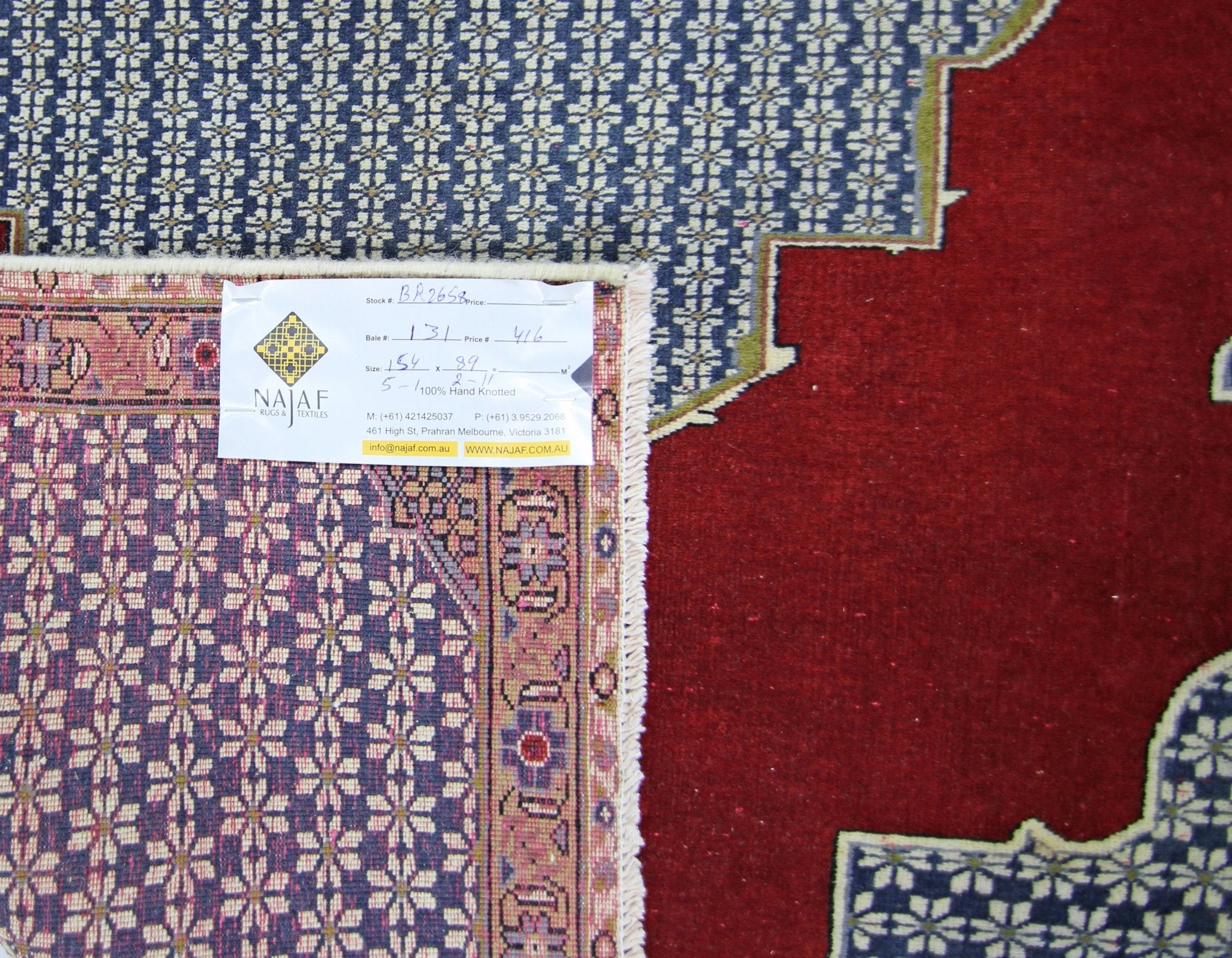 Handmade Vintage Persian Rug | 154 x 89 cm | 5'1" x 2'11" - Najaf Rugs & Textile