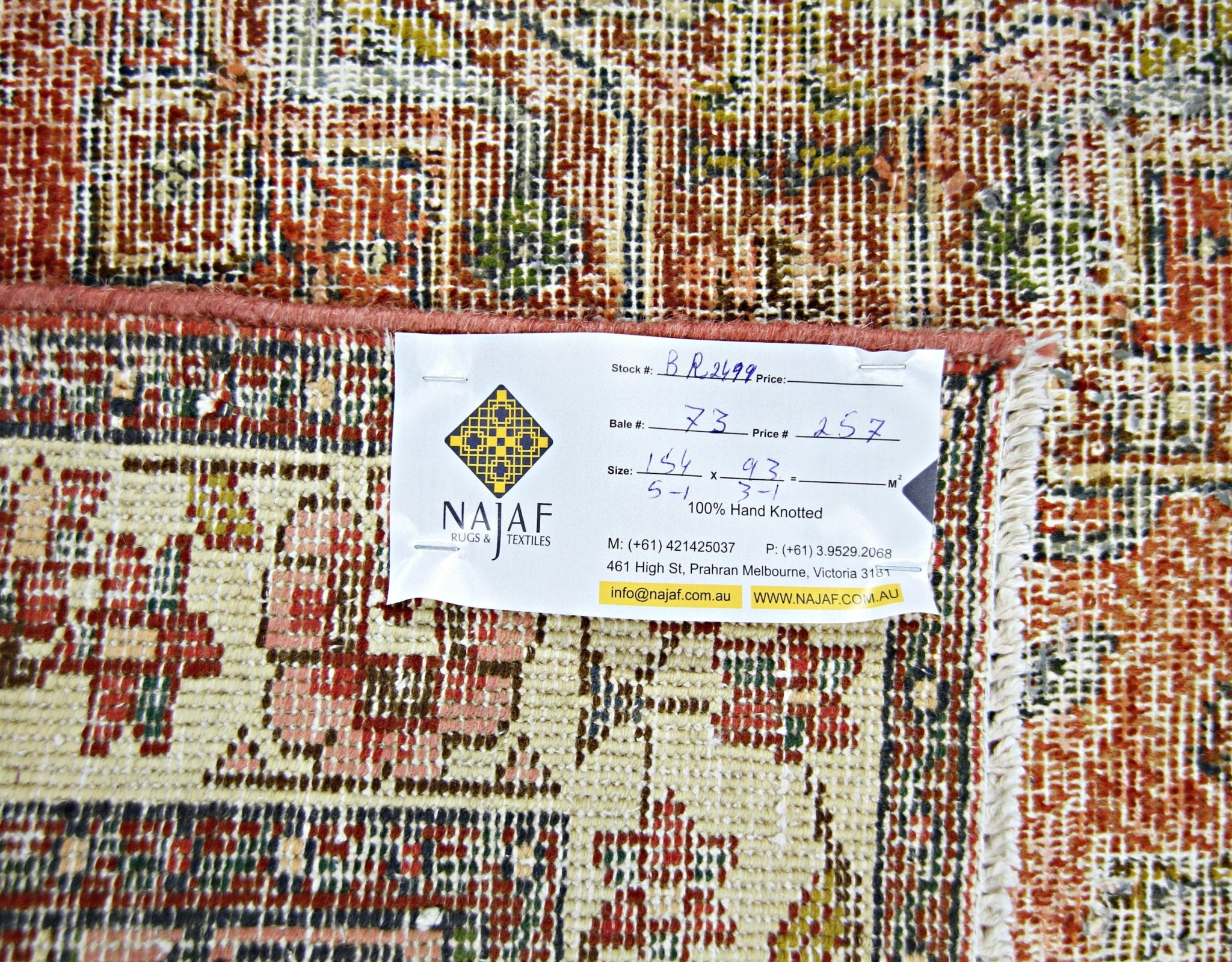 Handmade Vintage Persian Rug | 154 x 93 cm | 5'1" x 3'1" - Najaf Rugs & Textile