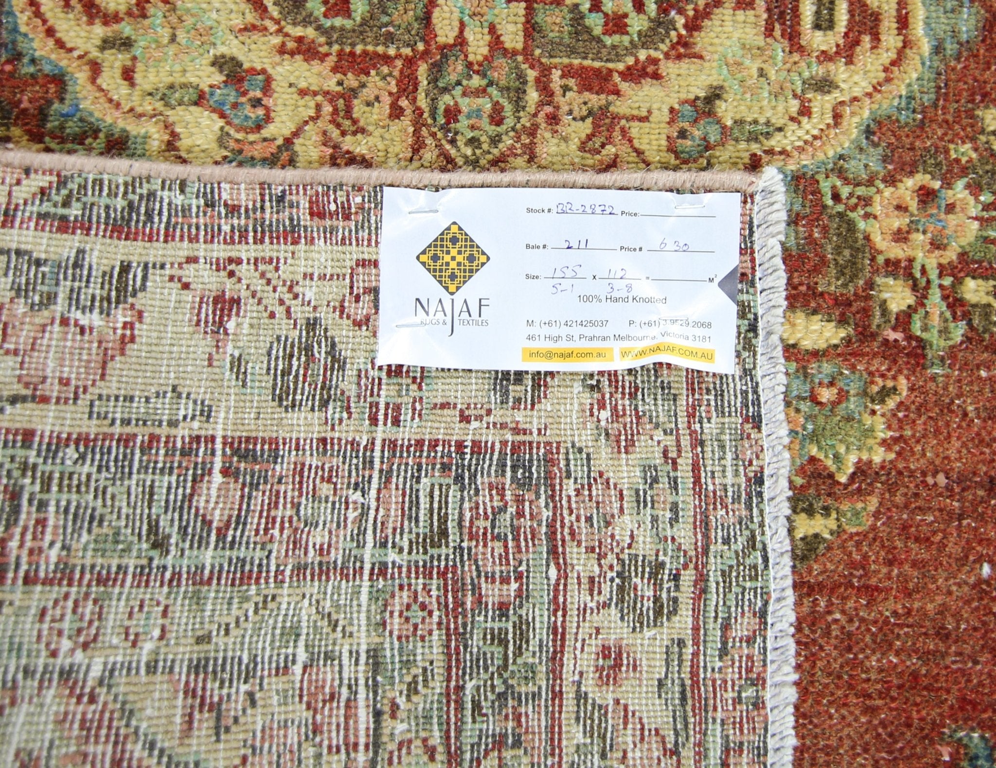 Handmade Vintage Persian Rug | 155 x 112 cm | 5'1" x 3'8" - Najaf Rugs & Textile