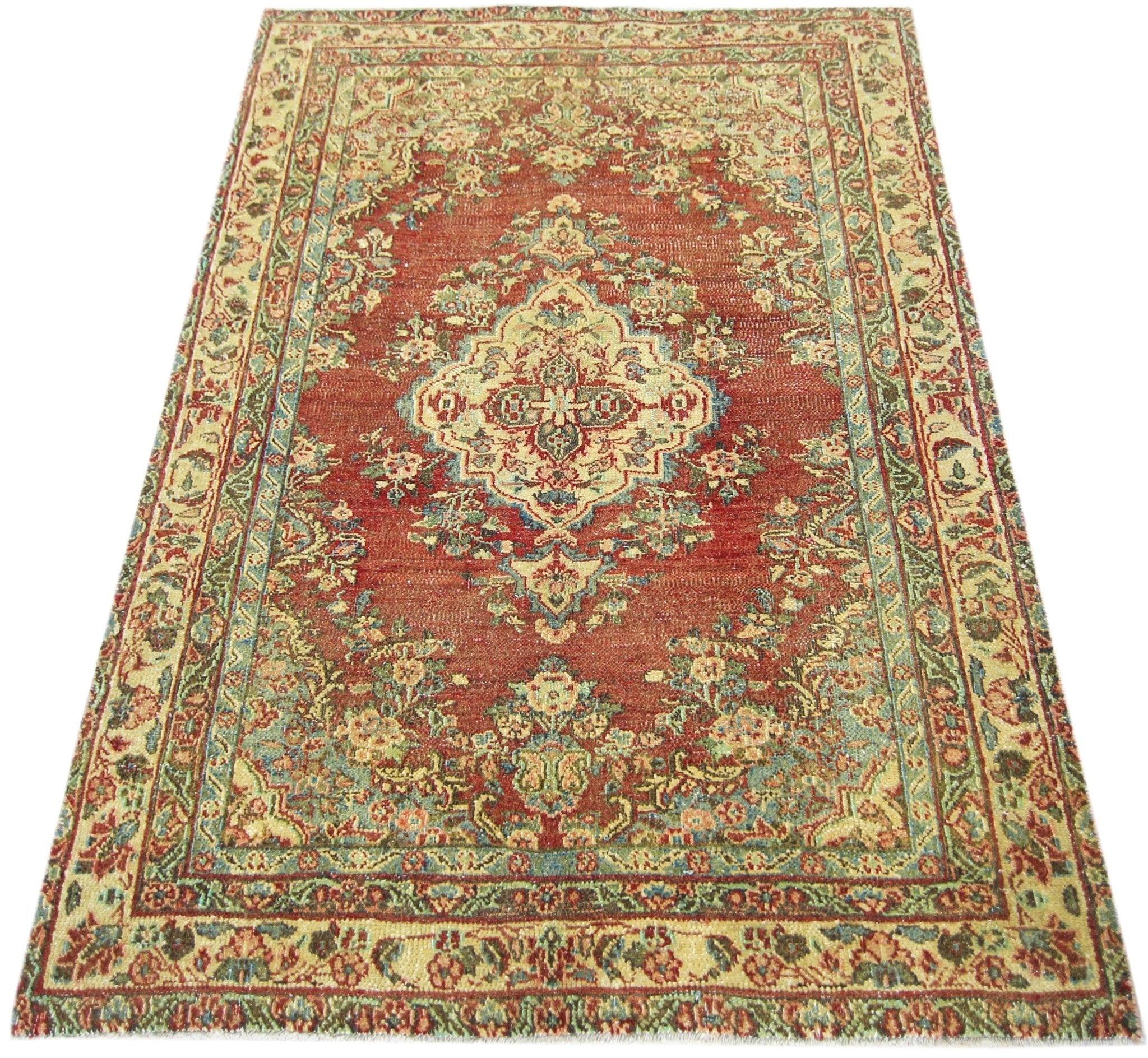 Handmade Vintage Persian Rug | 155 x 112 cm | 5'1" x 3'8" - Najaf Rugs & Textile