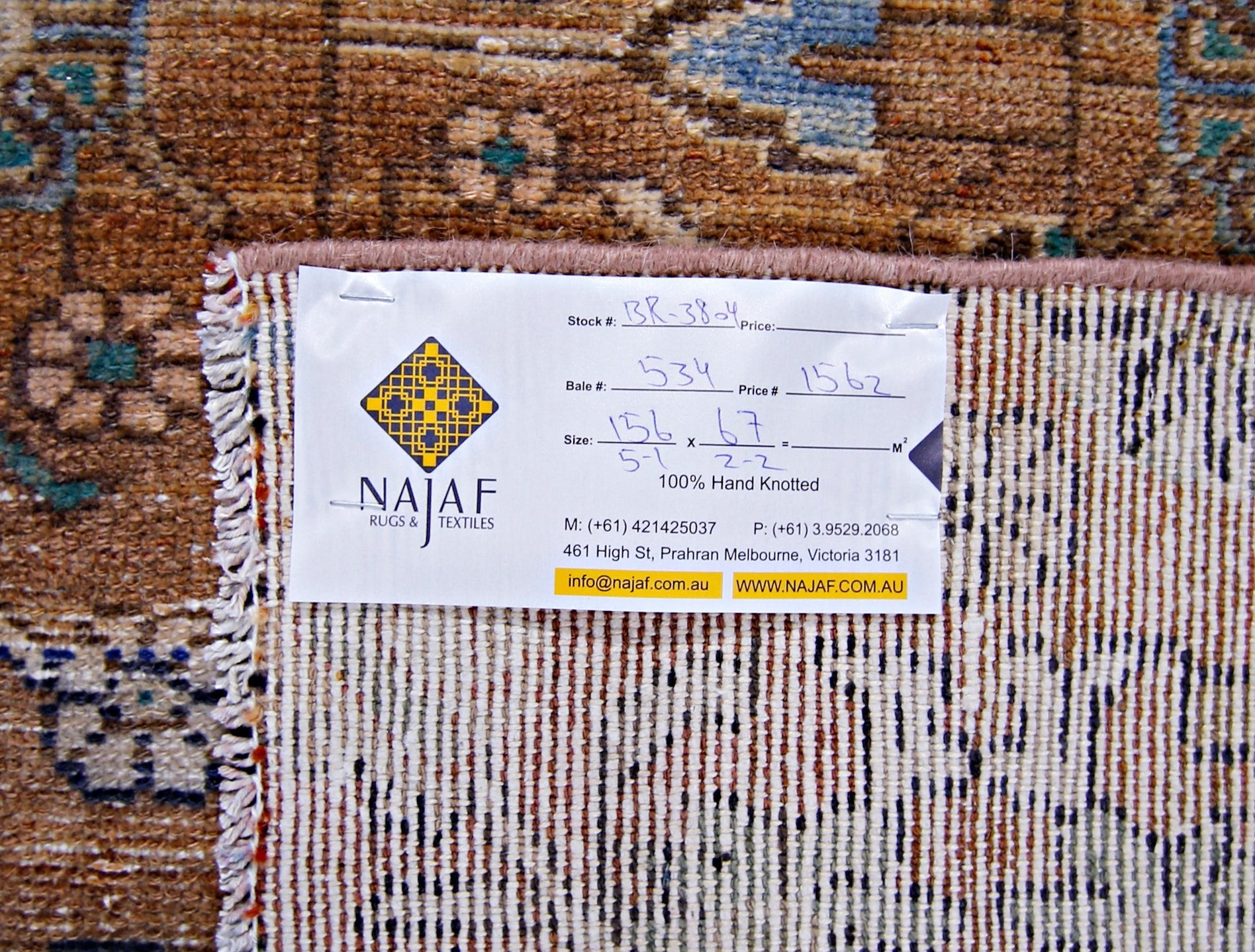 Handmade Vintage Persian Rug | 156 x 67 cm | 5'1" x 2'2" - Najaf Rugs & Textile