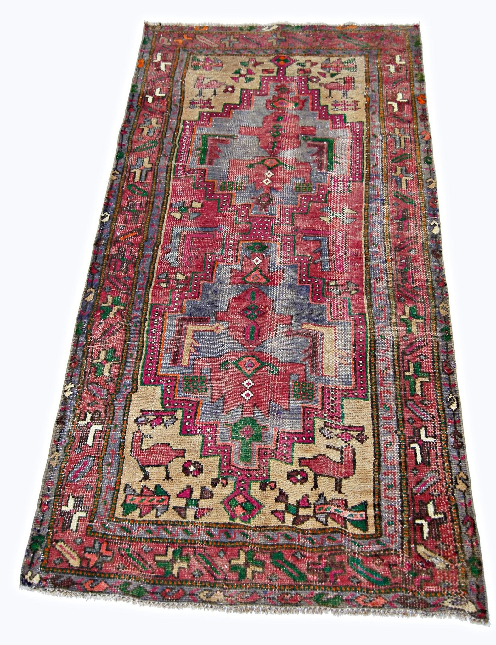 Handmade Vintage Persian Rug | 156 x 88 cm | 5'1" x 2'10" - Najaf Rugs & Textile