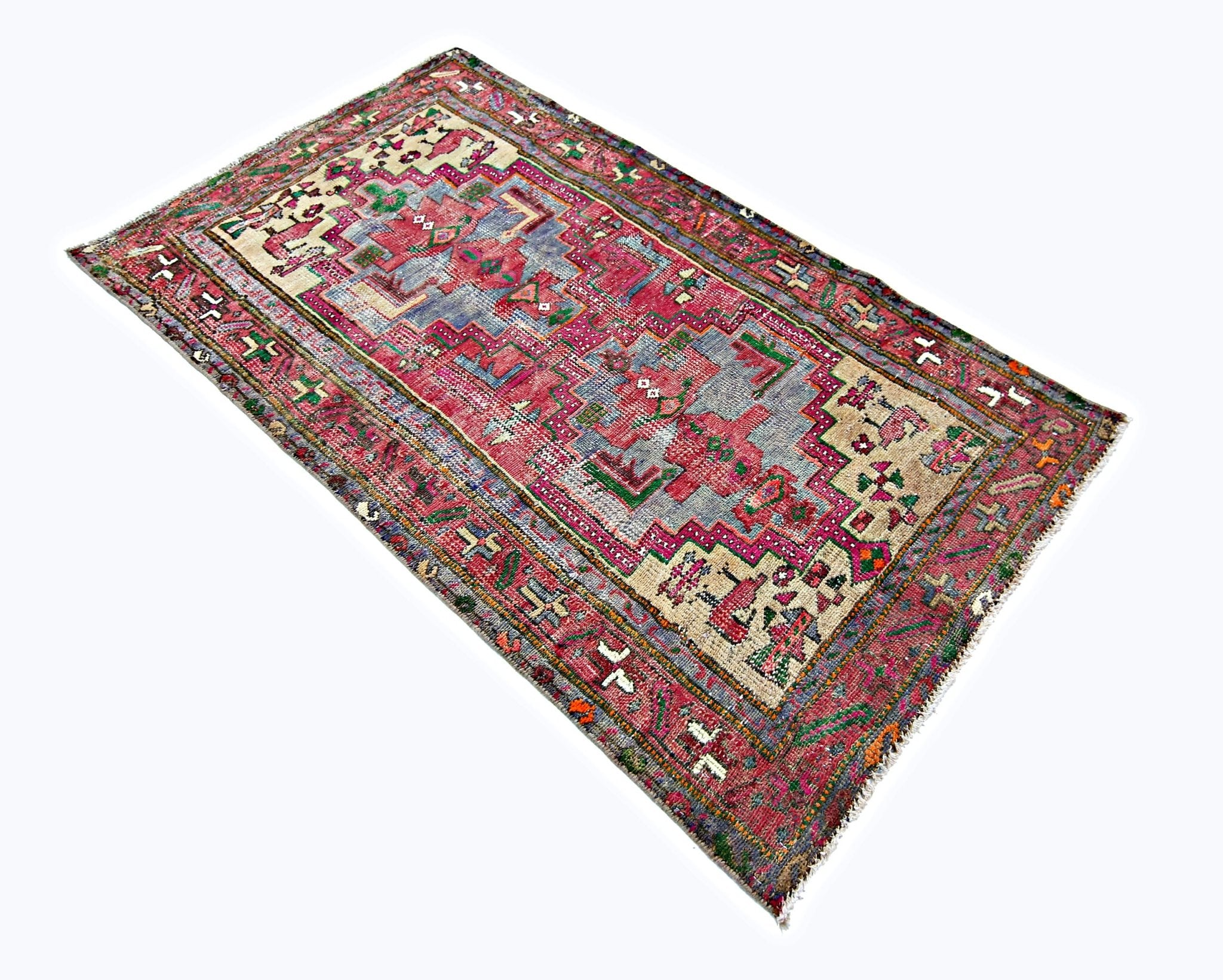 Handmade Vintage Persian Rug | 156 x 88 cm | 5'1" x 2'10" - Najaf Rugs & Textile