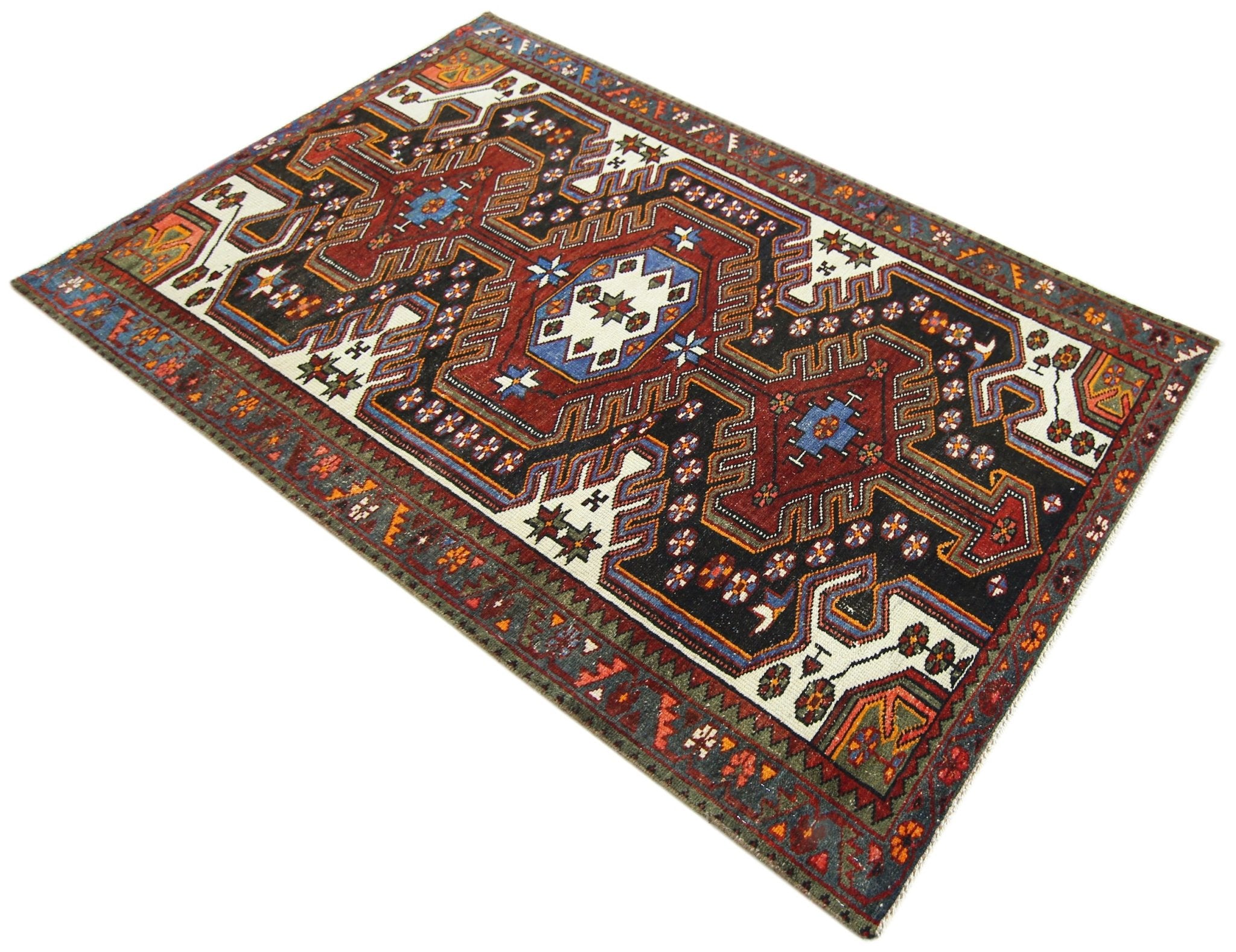 Handmade Vintage Persian Rug | 157 x 101 cm | 5'"2 x 3'4" - Najaf Rugs & Textile