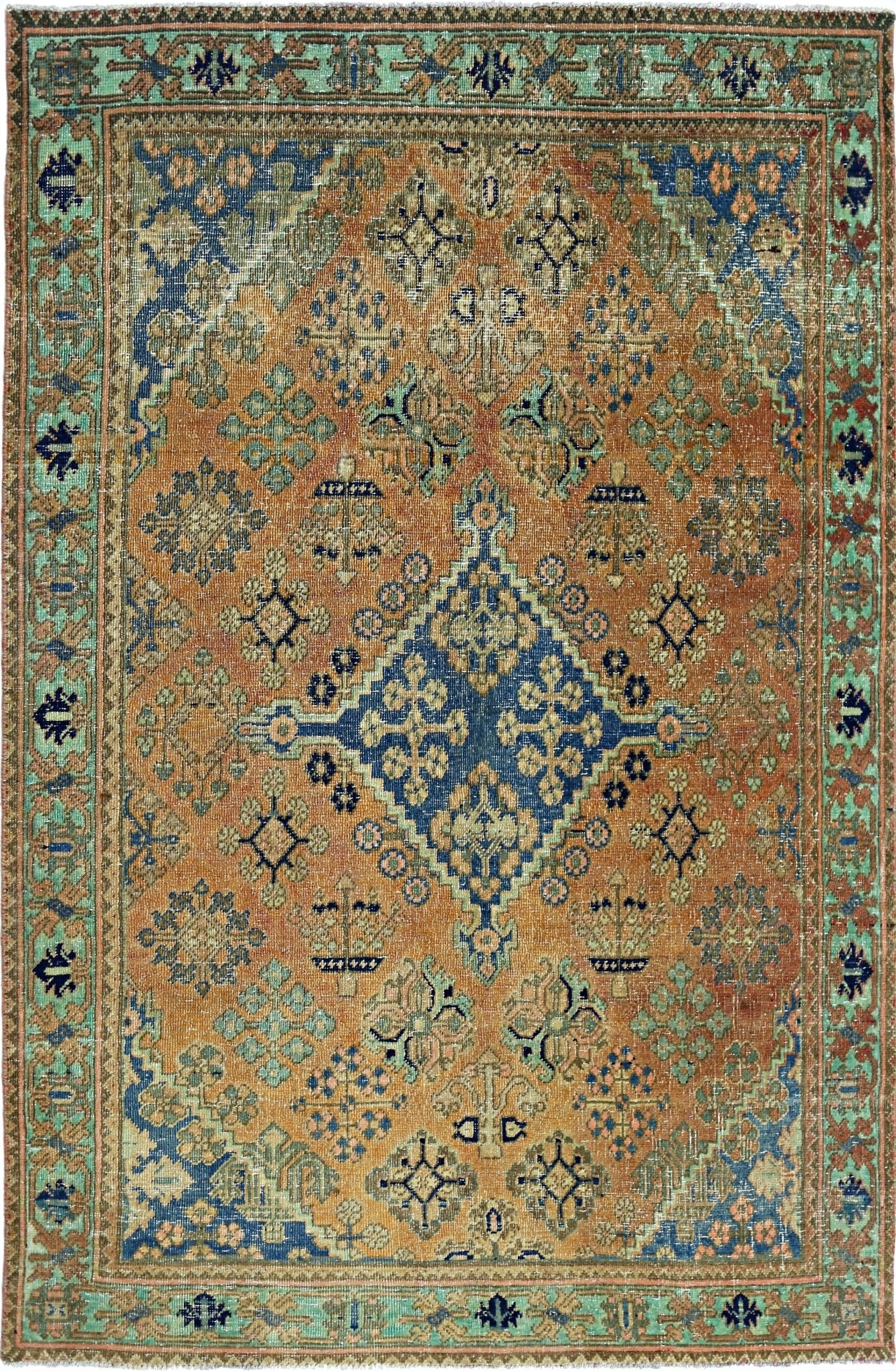 Handmade Vintage Persian Rug | 157 x 107 cm | 5'2" x 3'6" - Najaf Rugs & Textile