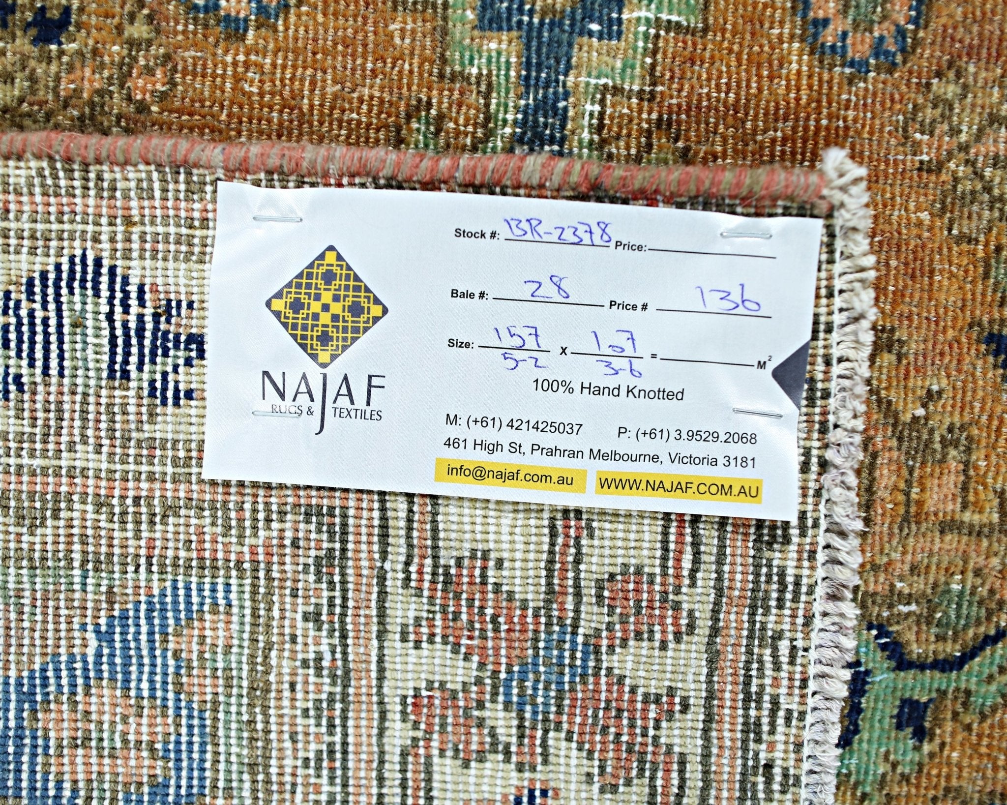 Handmade Vintage Persian Rug | 157 x 107 cm | 5'2" x 3'6" - Najaf Rugs & Textile