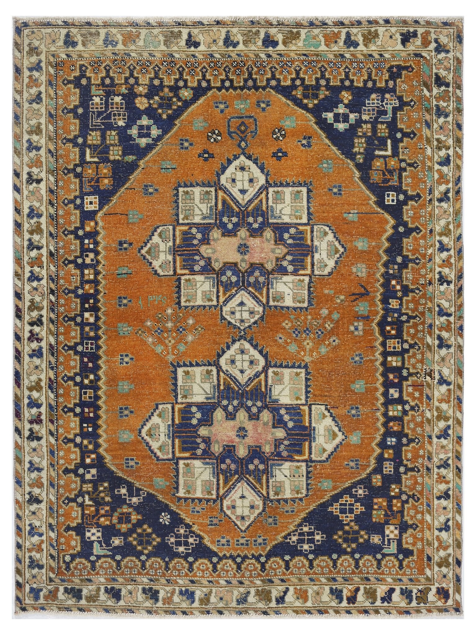 Handmade Vintage Persian Rug | 157 x 117 cm | 5'2" x 3'10" - Najaf Rugs & Textile